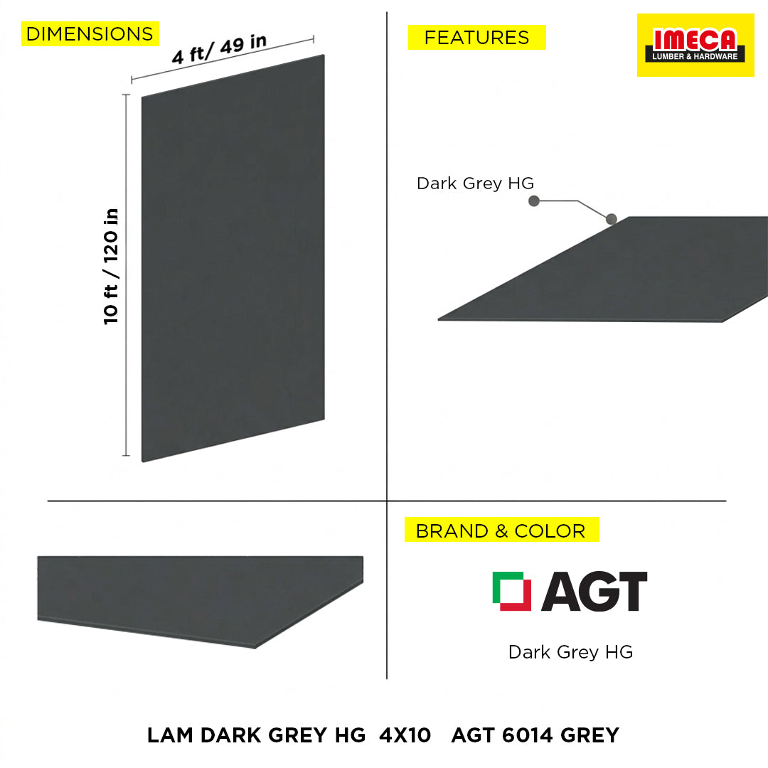 LAM DARK GREY HG  4X10   AGT 6014 GREY