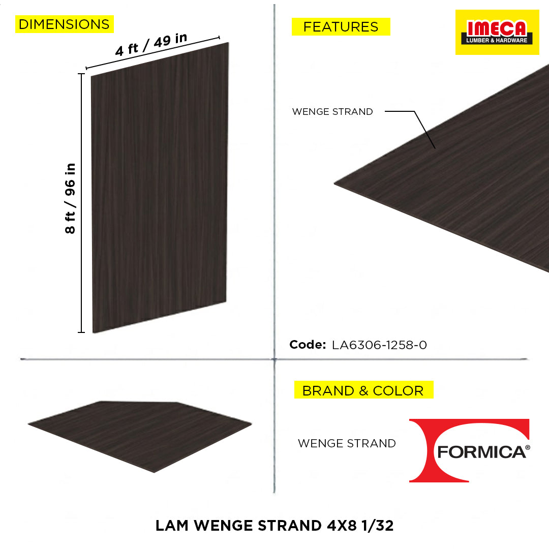 LAM WENGE STRAND 4X8 1/32