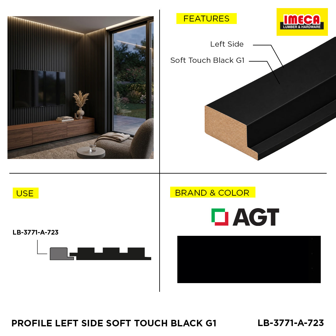PROFILE LEFT SIDE SOFT TOUCH BLACK G1