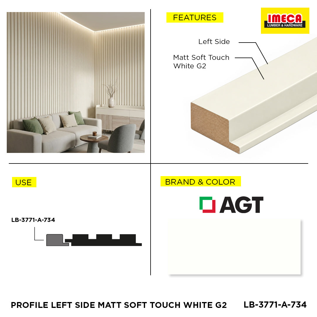 PROFILE LEFT SIDE MATT SOFT TOUCH WHITE G2