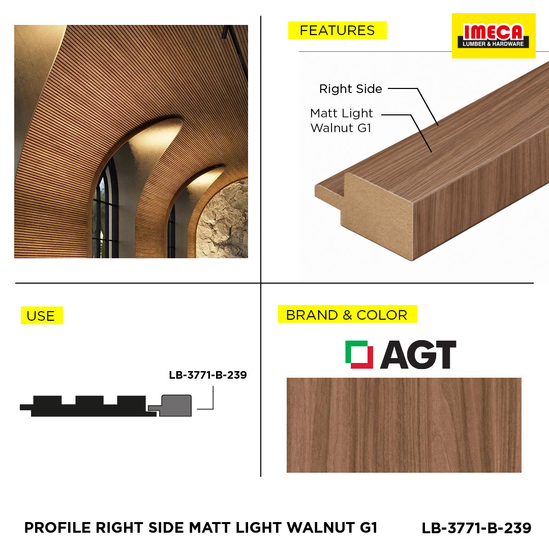 PROFILE RIGHT SIDE MATT LIGHT WALNUT G1