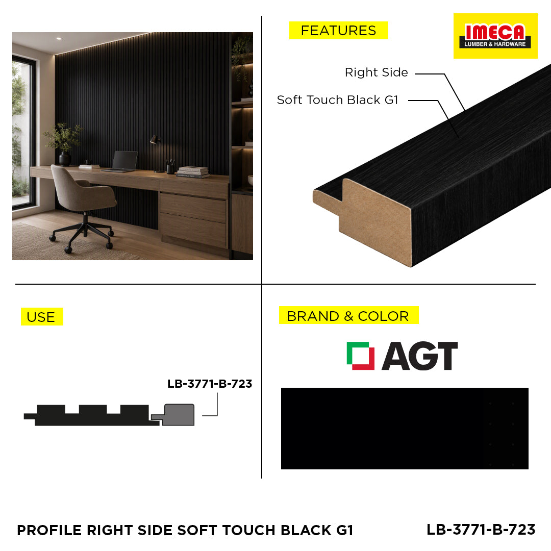 PROFILE RIGHT SIDE SOFT TOUCH BLACK G1