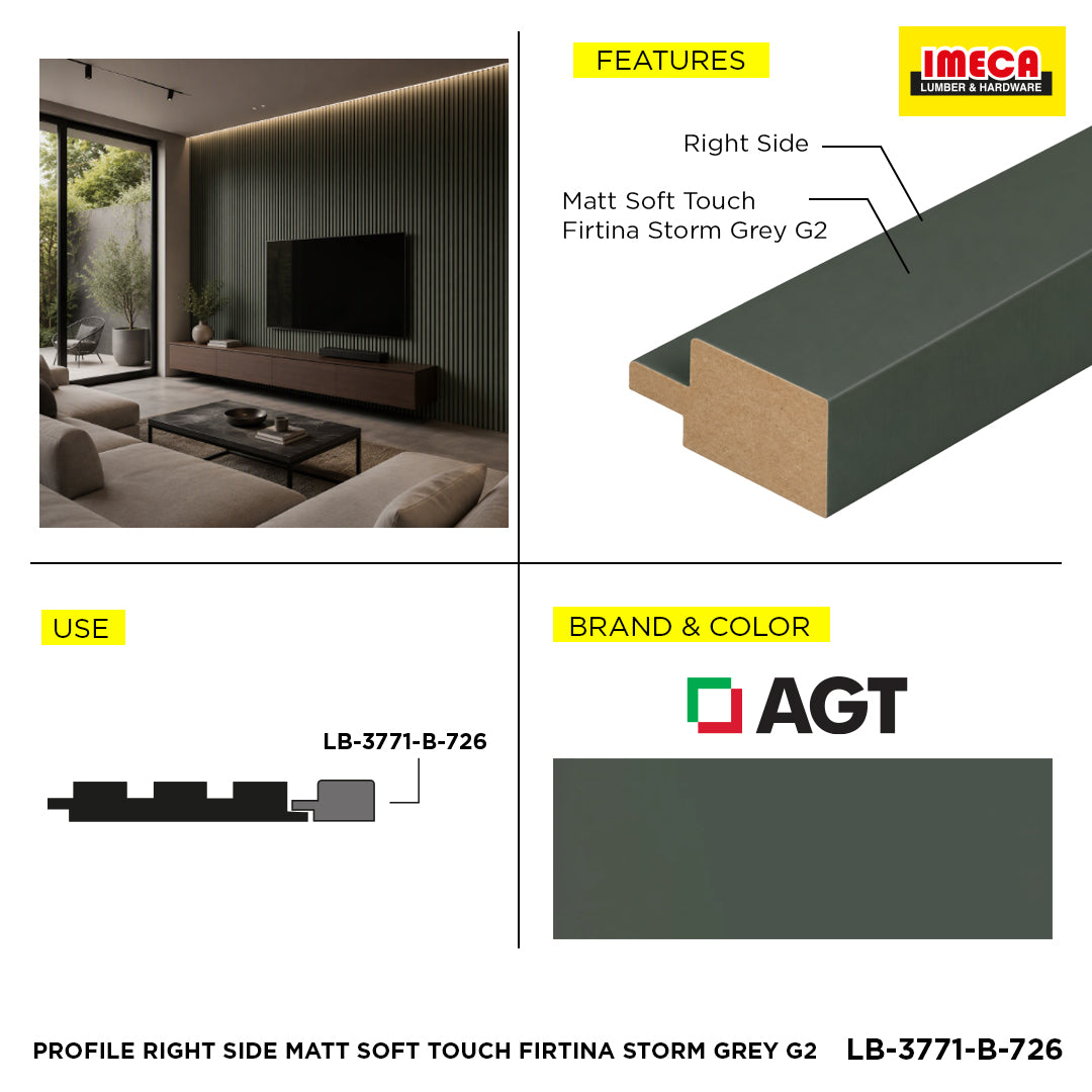 PROFILE RIGHT SIDE MATT SOFT TOUCH FIRTINA STORM GREY G2