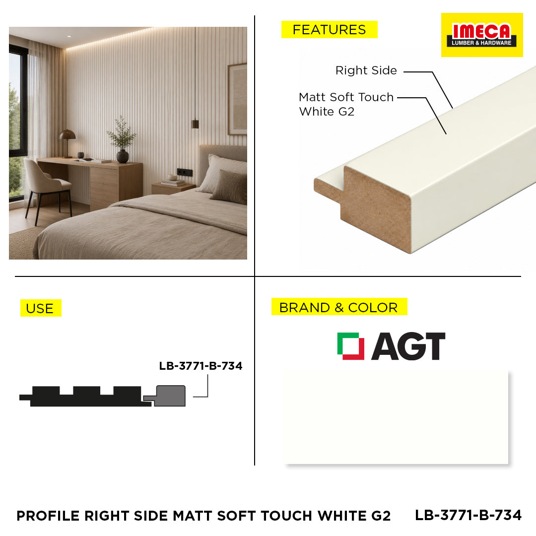 PROFILE RIGHT SIDE MATT SOFT TOUCH WHITE G2