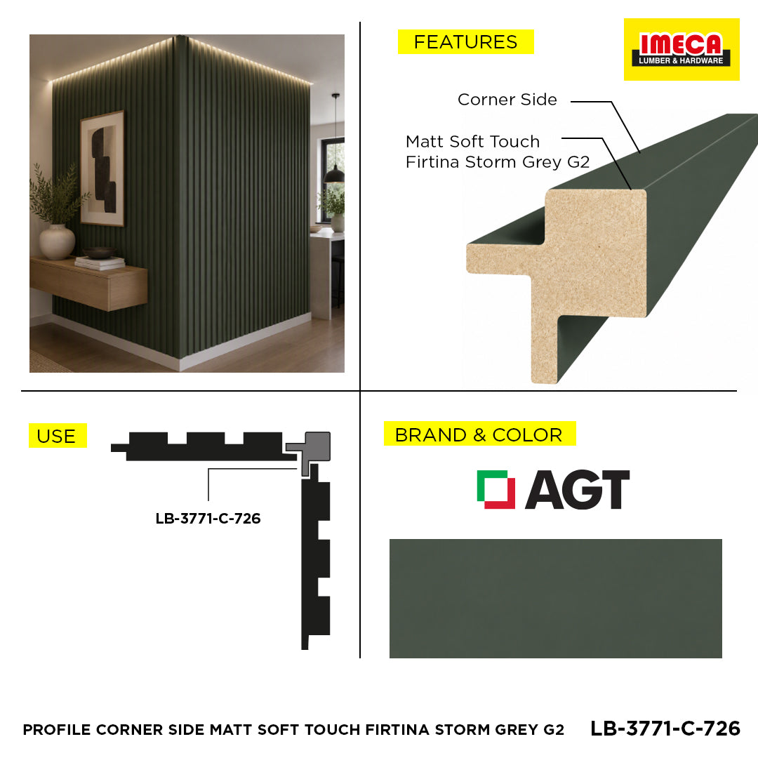 PROFILE CORNER SIDE MATT SOFT TOUCH FIRTINA STORM GREY G2