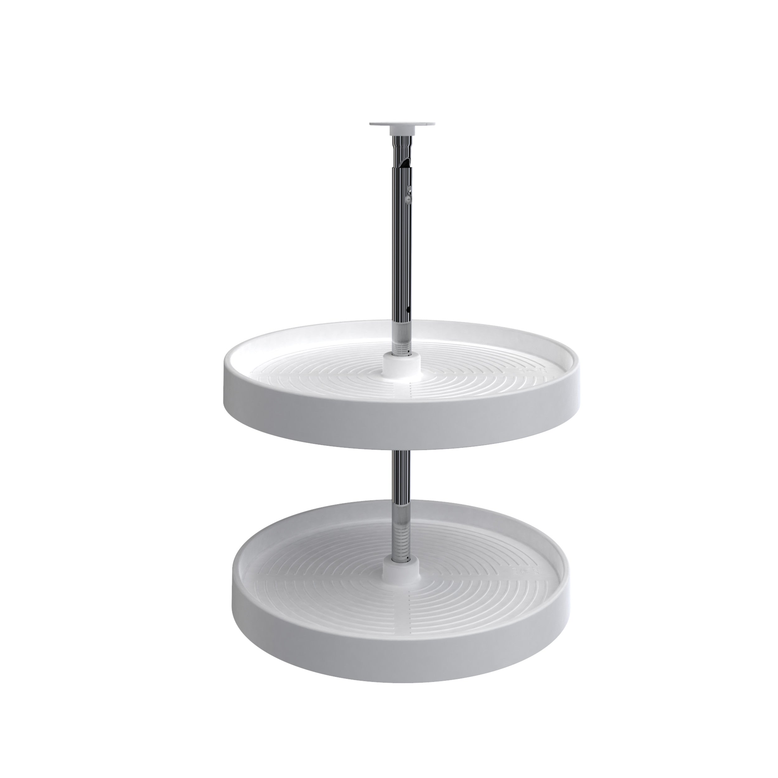 18 in White Polymer Full Circle Lazy Susans 2-Shelf White  18 in (457 mm) W x 18 in (457 mm) D x 4.5 in (114 mm) H