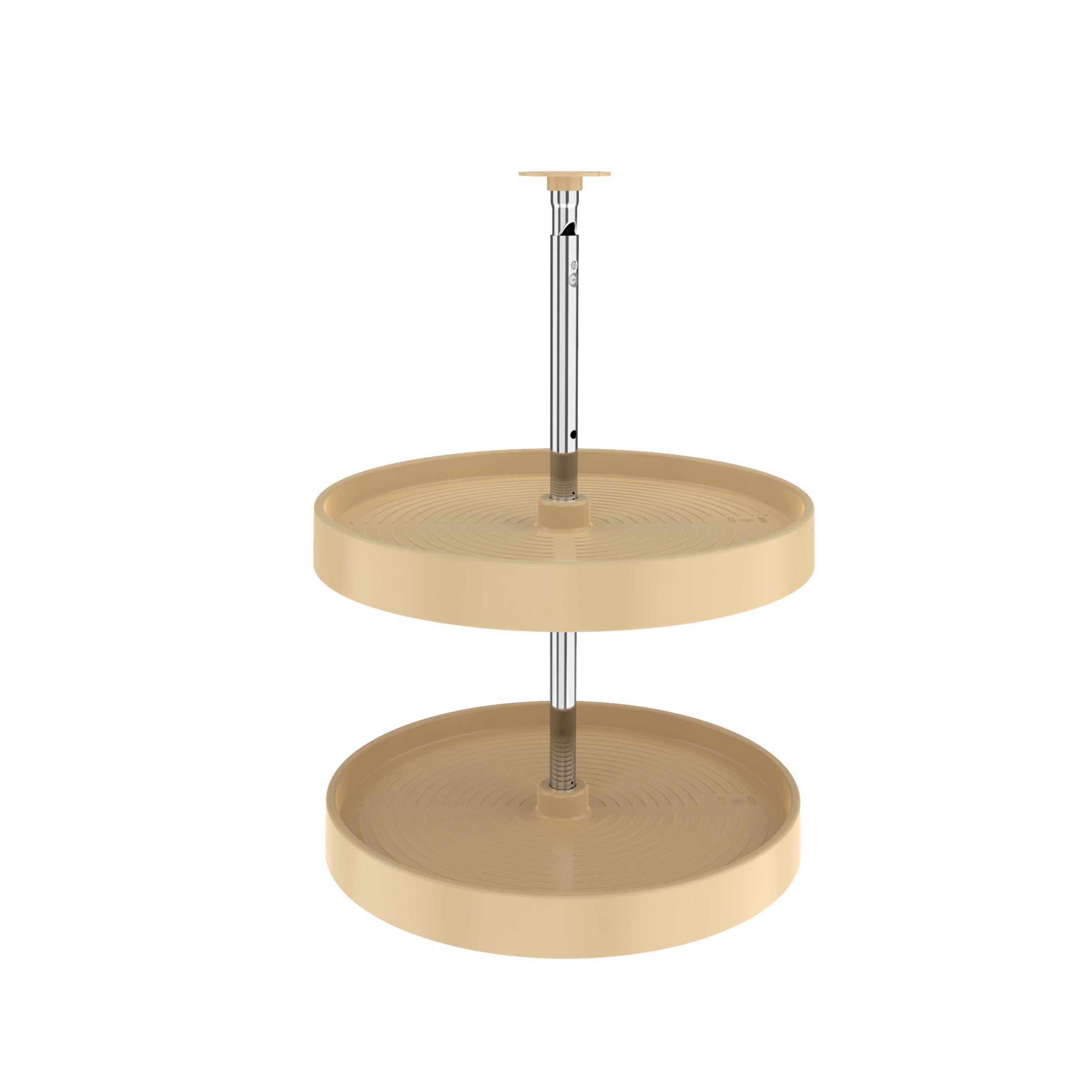 18 in Almond Polymer Full Circle Lazy Susans 2-Shelf Almond  18 in (457 mm) W x 18 in (457 mm) D x 17.38 in (441 mm) H