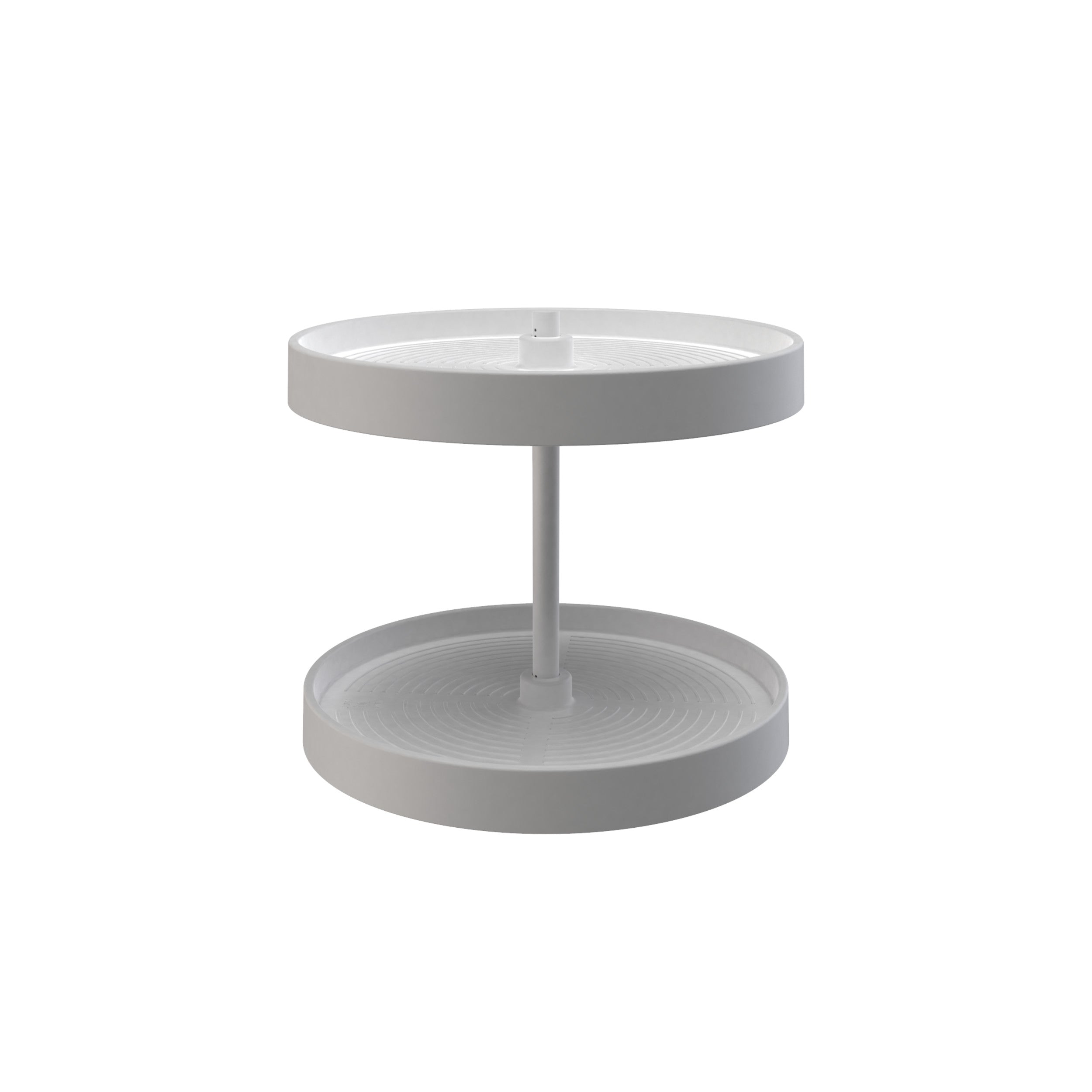 18 in White Polymer Full Circle Lazy Susans 2-Shelf White  18 in (457 mm) W x 18 in (457 mm) D x 17.38 in (441 mm) H