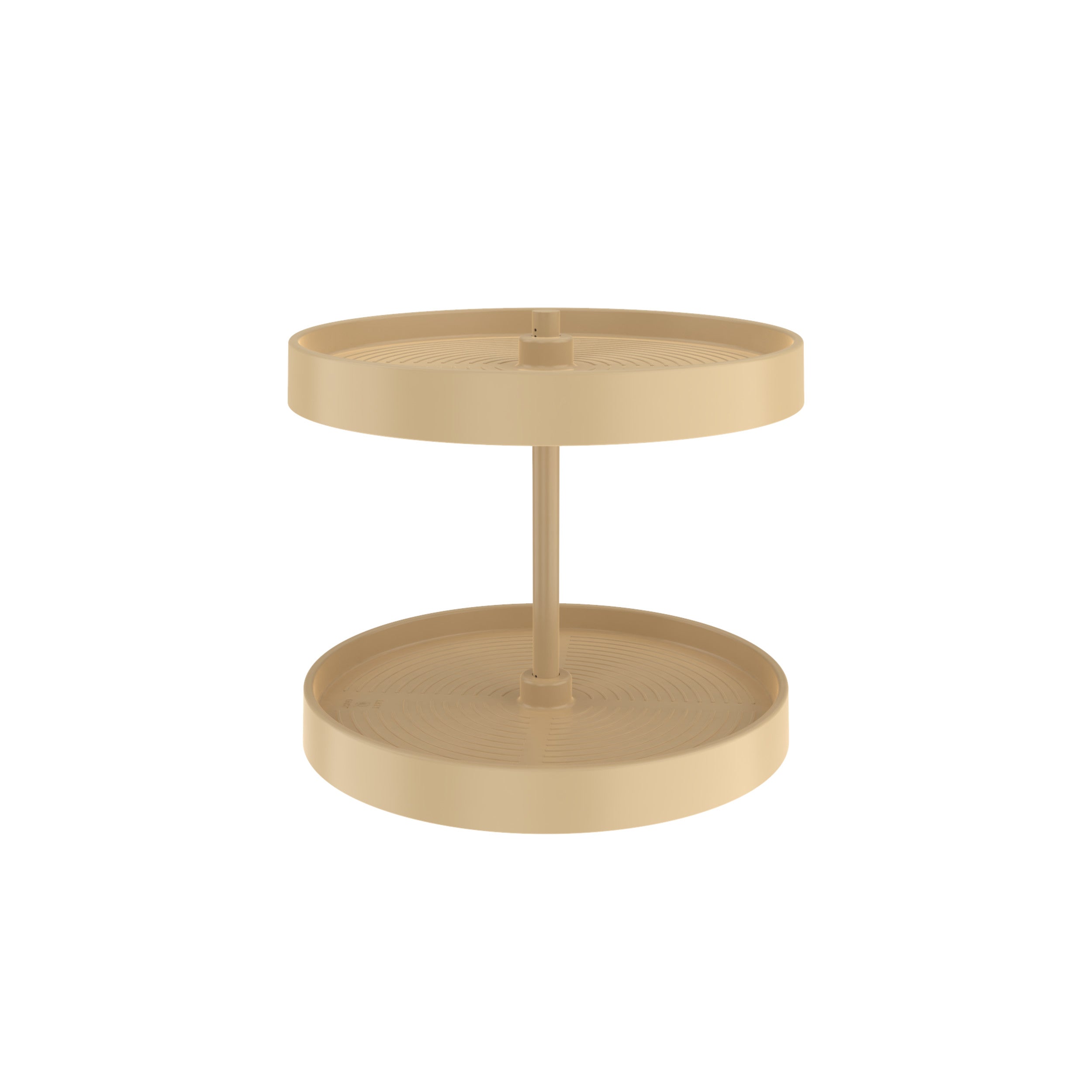18 in Almond Polymer Full Circle Lazy Susans 2-Shelf Almond  18 in (457 mm) W x 18 in (457 mm) D x 17.38 in (441 mm) H