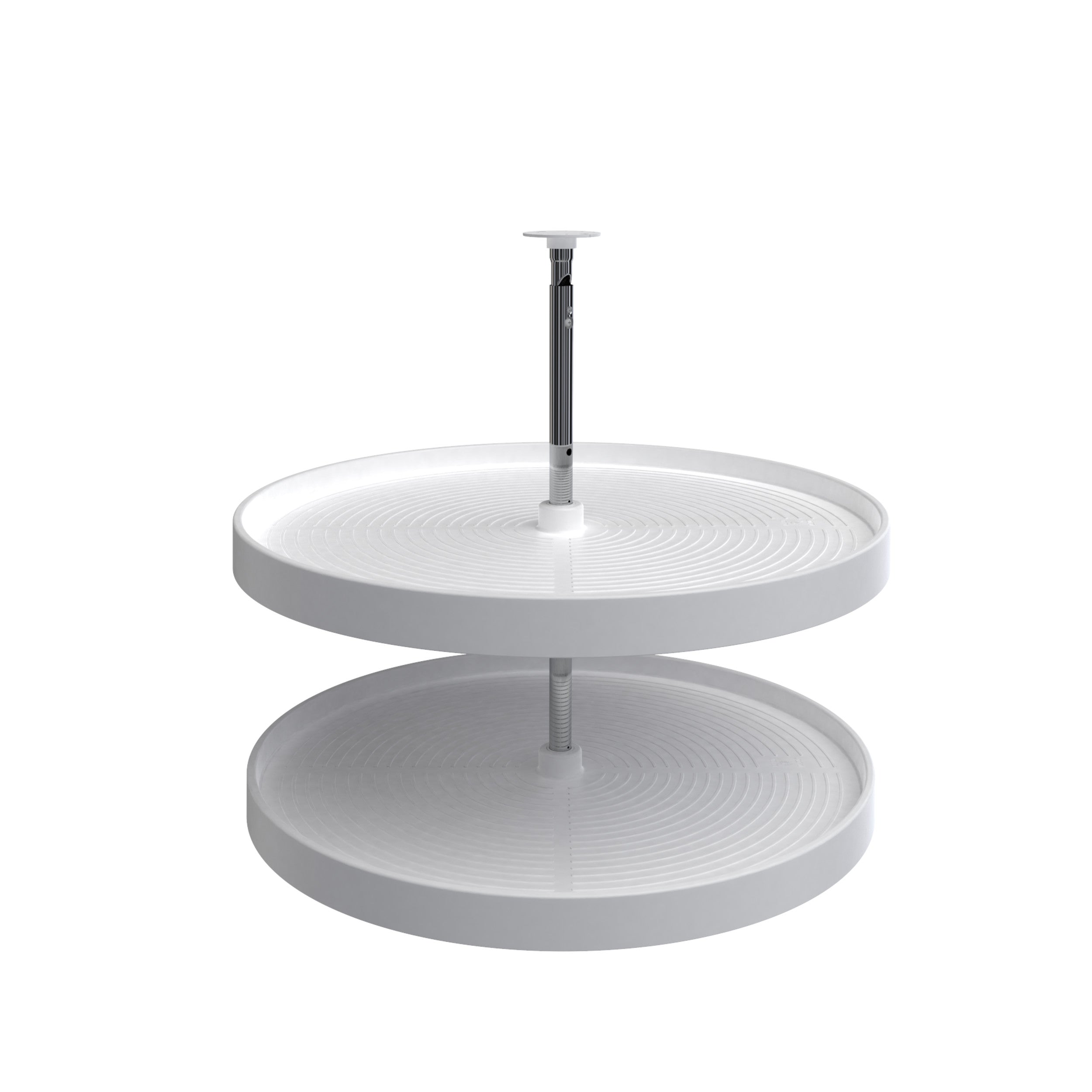 28 in White Polymer Full Circle Lazy Susans 2-Shelf White  28 in (711 mm) W x 28 in (711 mm) D x 26 in (660 mm) H