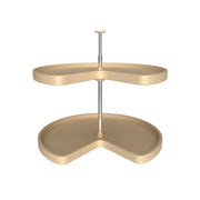 28 in Banded Wood Kidney Lazy Susans 2-Shelf Natural  28 in (711 mm) W x 28 in (711 mm) D x 26 in (660 mm) H