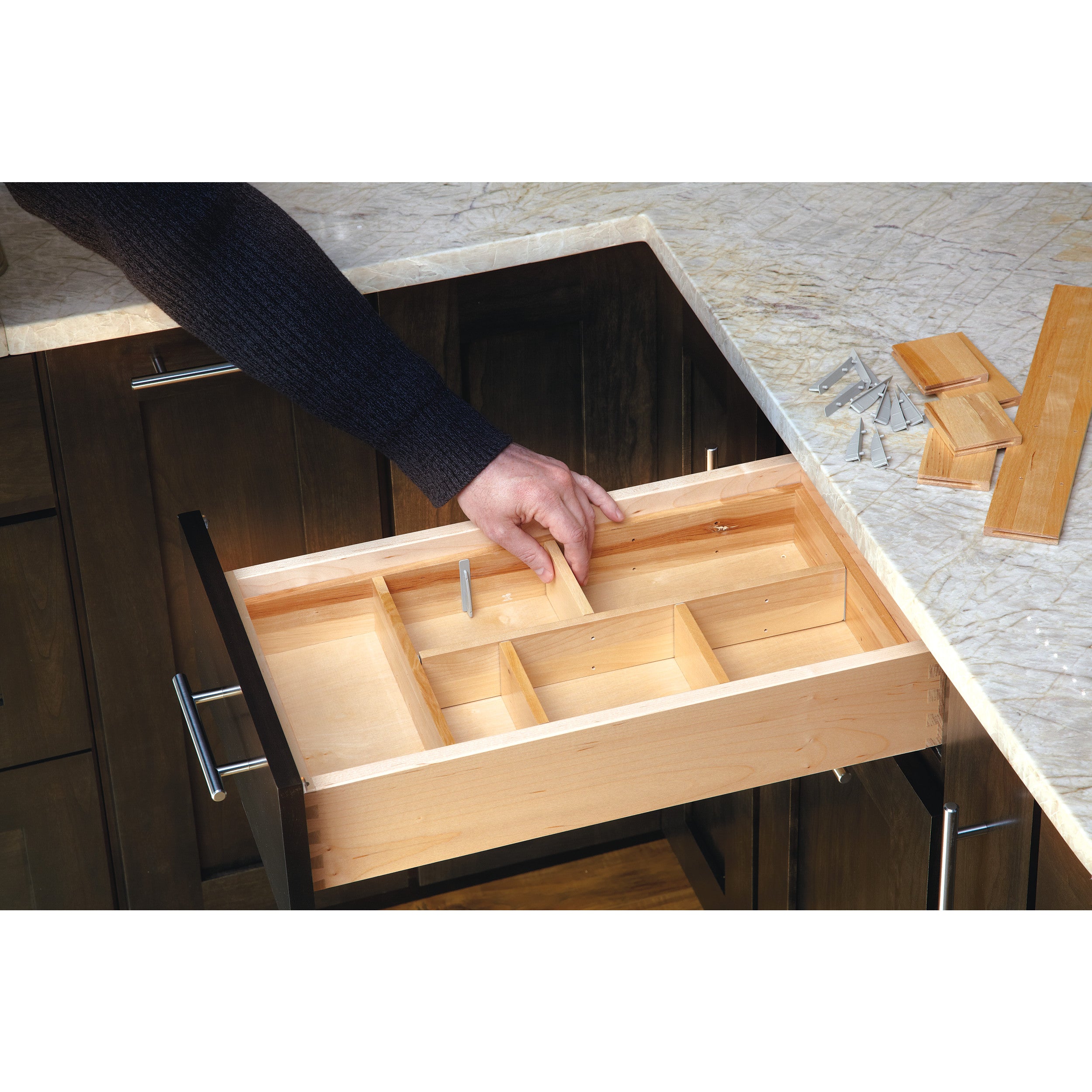 Wood Drawer Organizer Kit 15 (9-7/8" W, 19-1/8" D, 2-1/2" H)