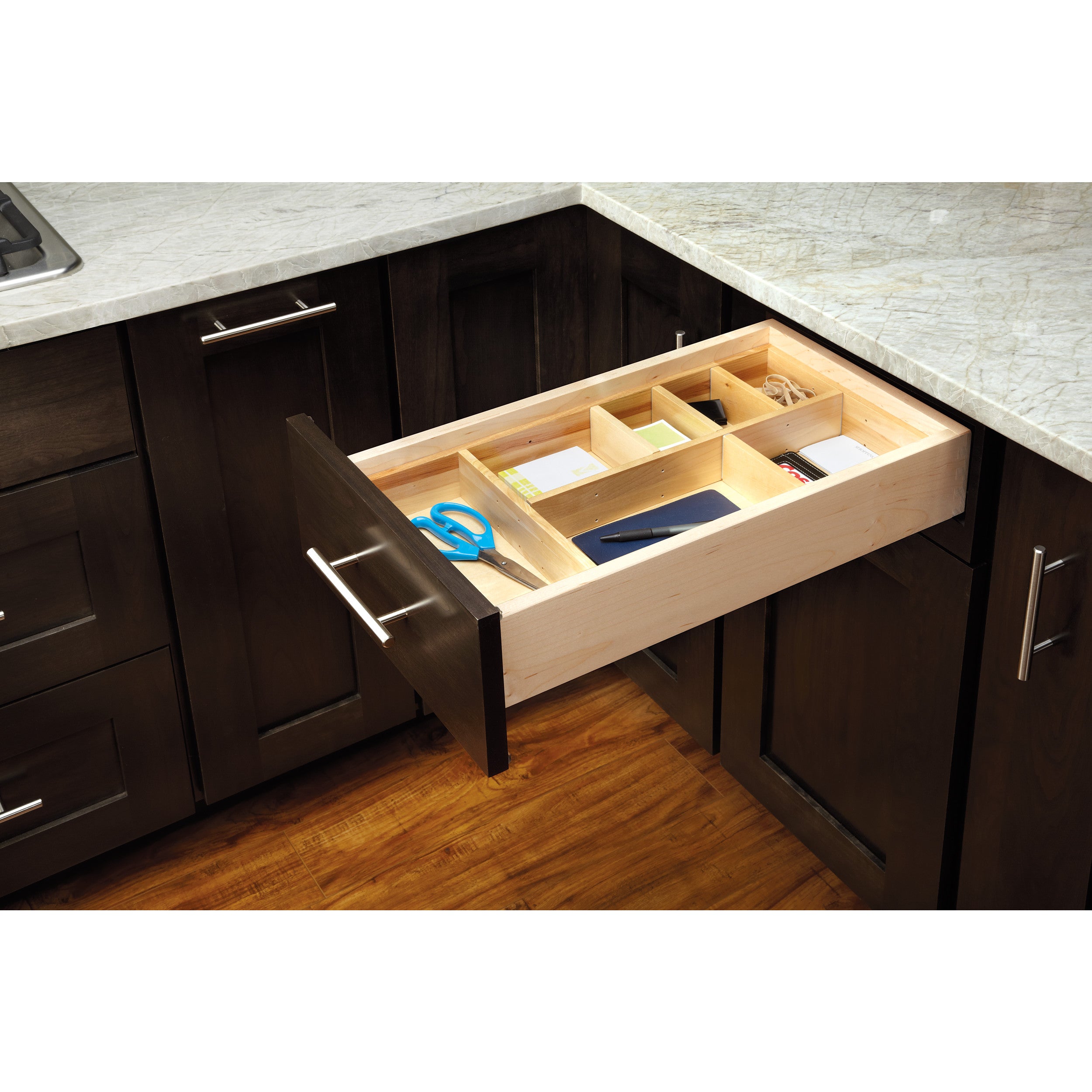 Wood Drawer Organizer Kit 21 (15-3/8" W, 19-1/8" D, 2-1/2" H)