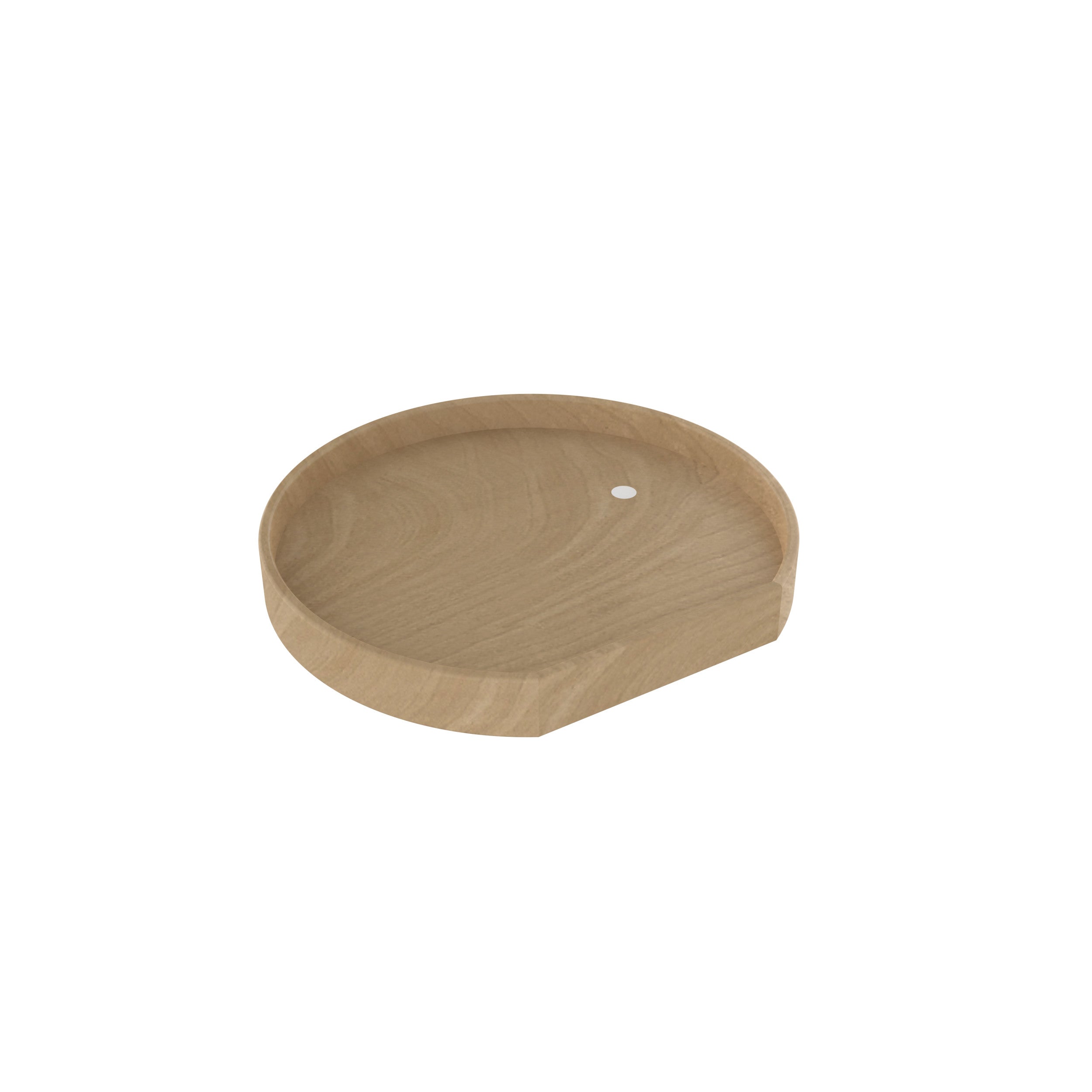 20 in Natural Wood D-Shape Lazy Susan Shelf Only Natural  20 in (508 mm) W x 20 in (508 mm) D x 2.38 in (60 mm) H