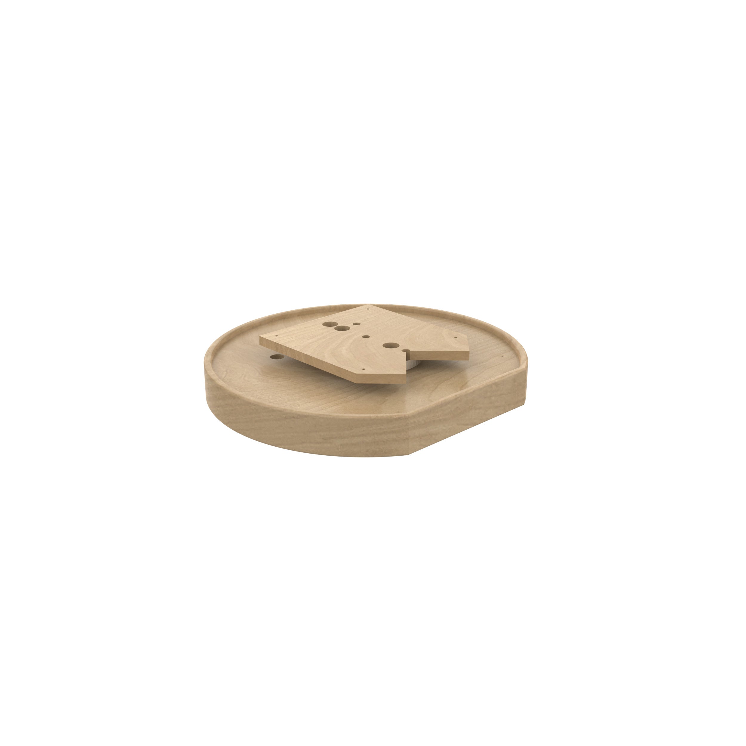 20 in Natural Wood Tall Rim D-Shape Lazy Susan Natural  20 in (508 mm) W x 20 in (508 mm) D x 4.65 in (118 mm) H