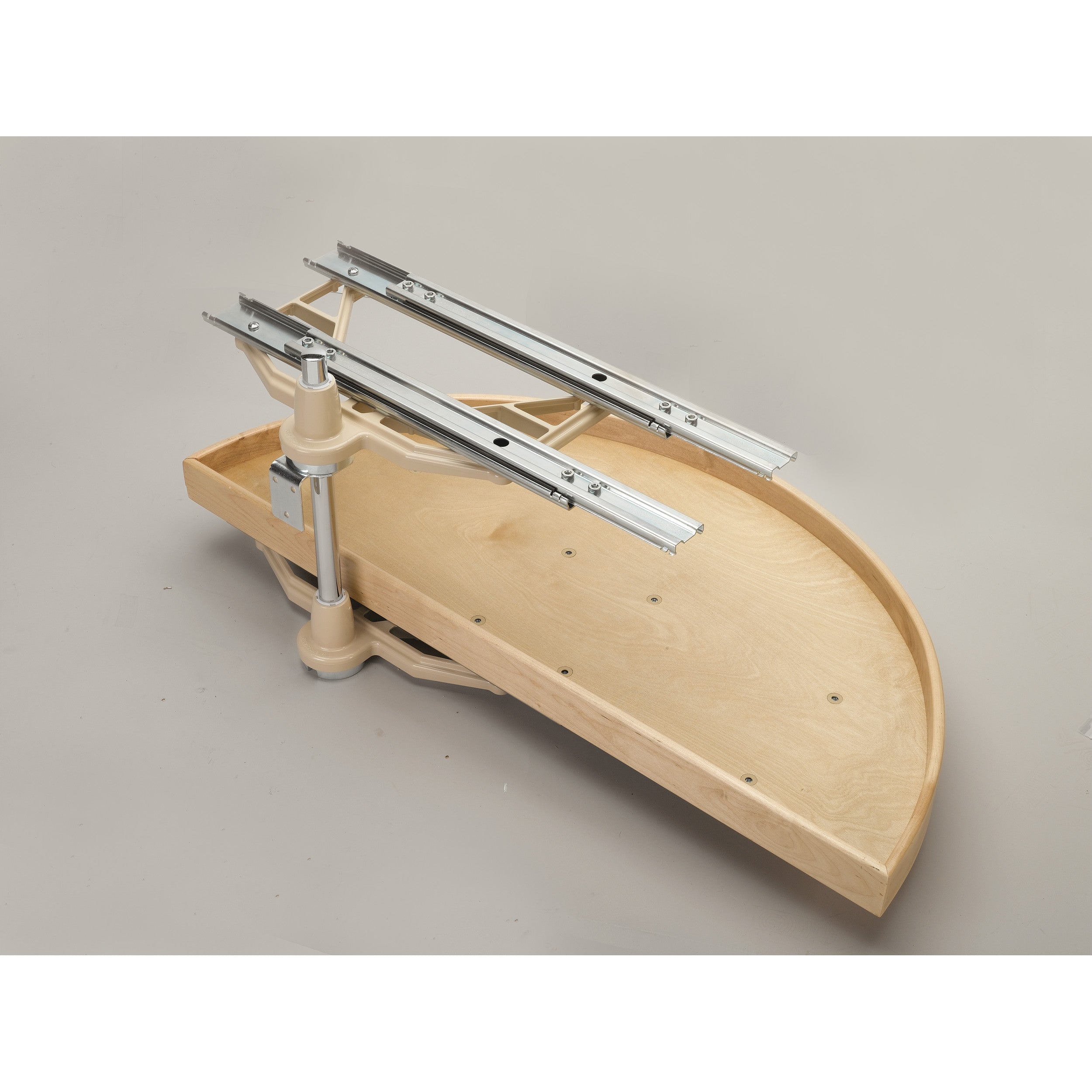 38 in Natural Wood Two-Tier Half-Moon Lazy Susans Natural  38 in (965 mm) W x 17.13 in (435 mm) D x 16 in (406 mm) H