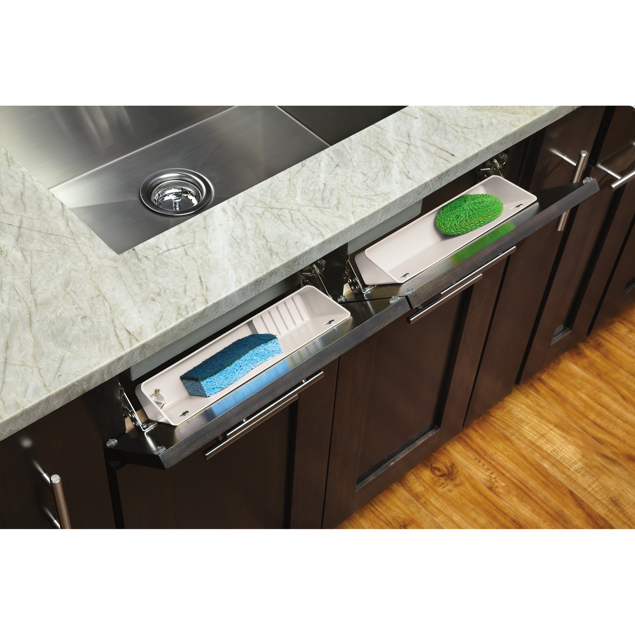 14 in White Polymer LD Tip-Out Accessory Tray White  14 in (356 mm) W x 2.13 in (54 mm) D x 3.81 in (97 mm) H