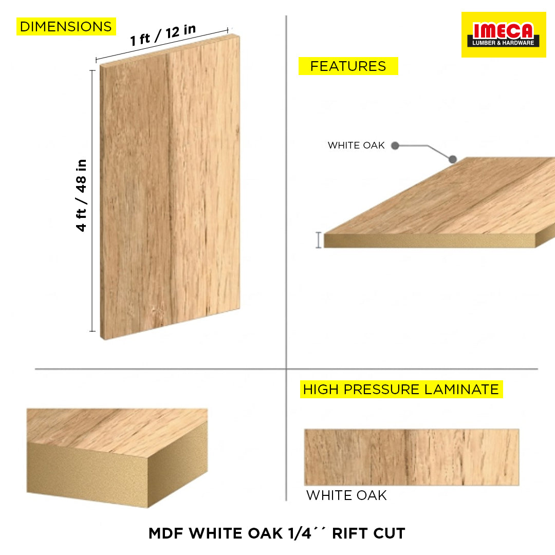 MDF WHITE OAK 1/4´´ RIFT CUT