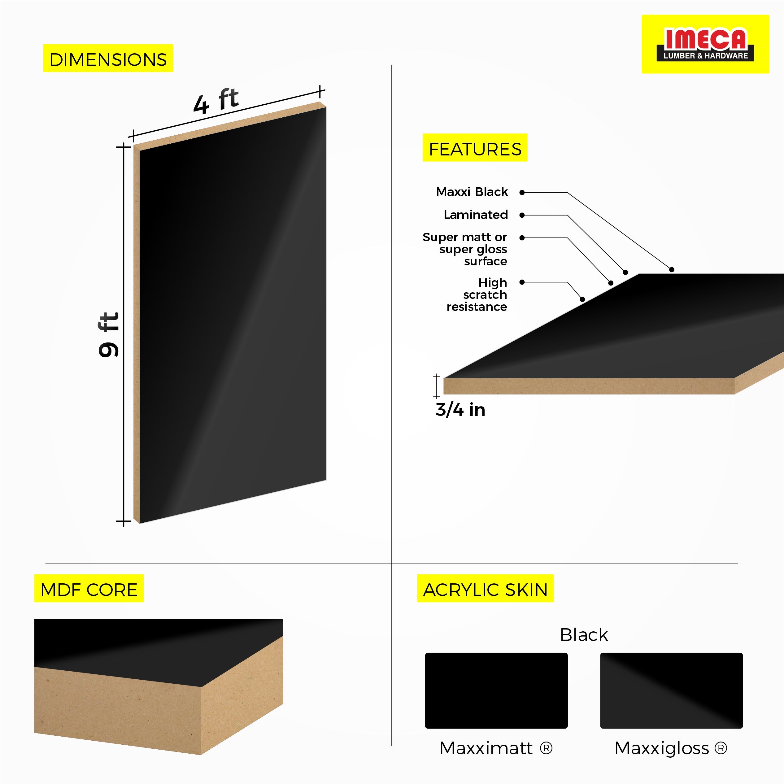 MDF MaxxiÂ® White (3/4 in. 4 ft x 9 ft)