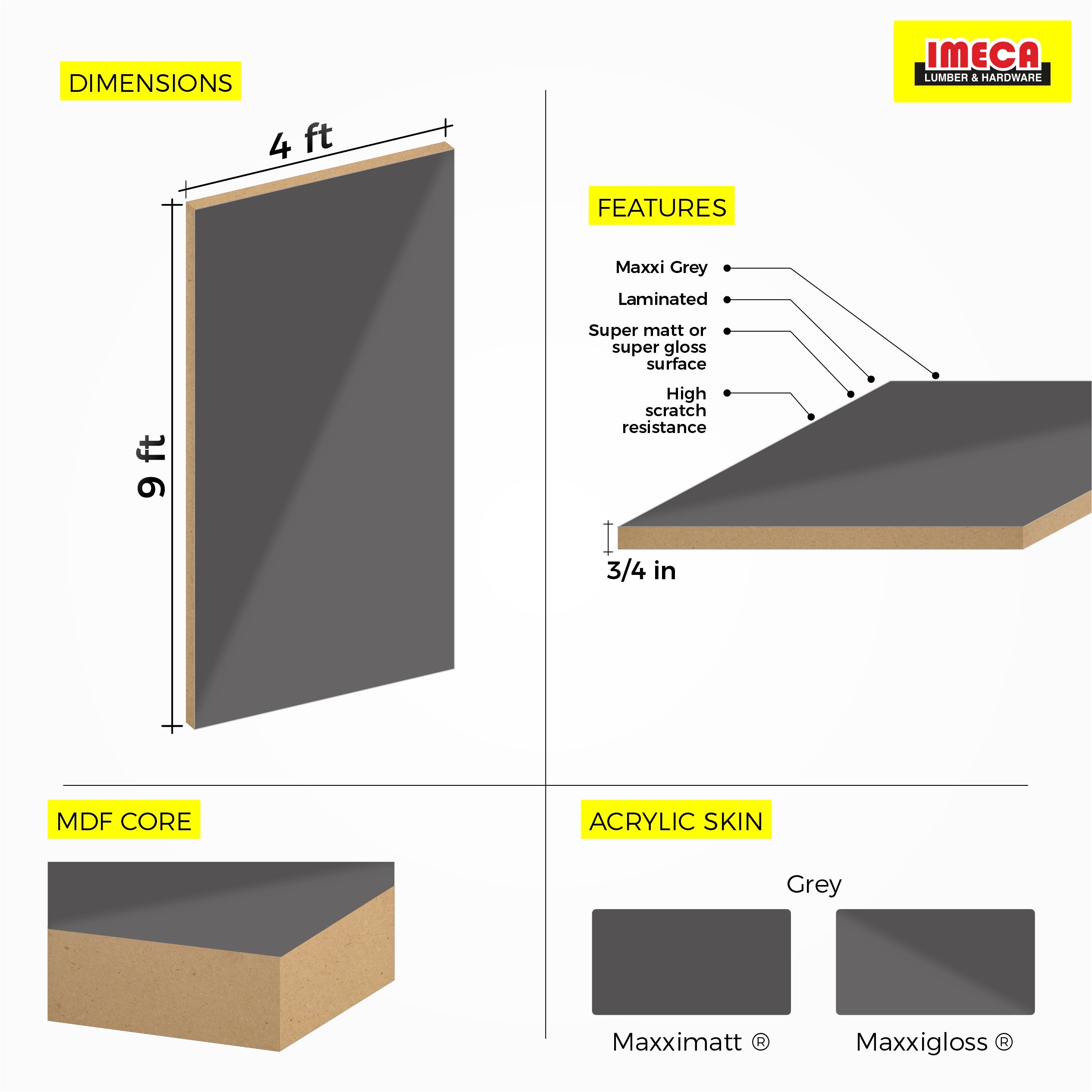 MDF MaxxiÂ® White (3/4 in. 4 ft x 9 ft)