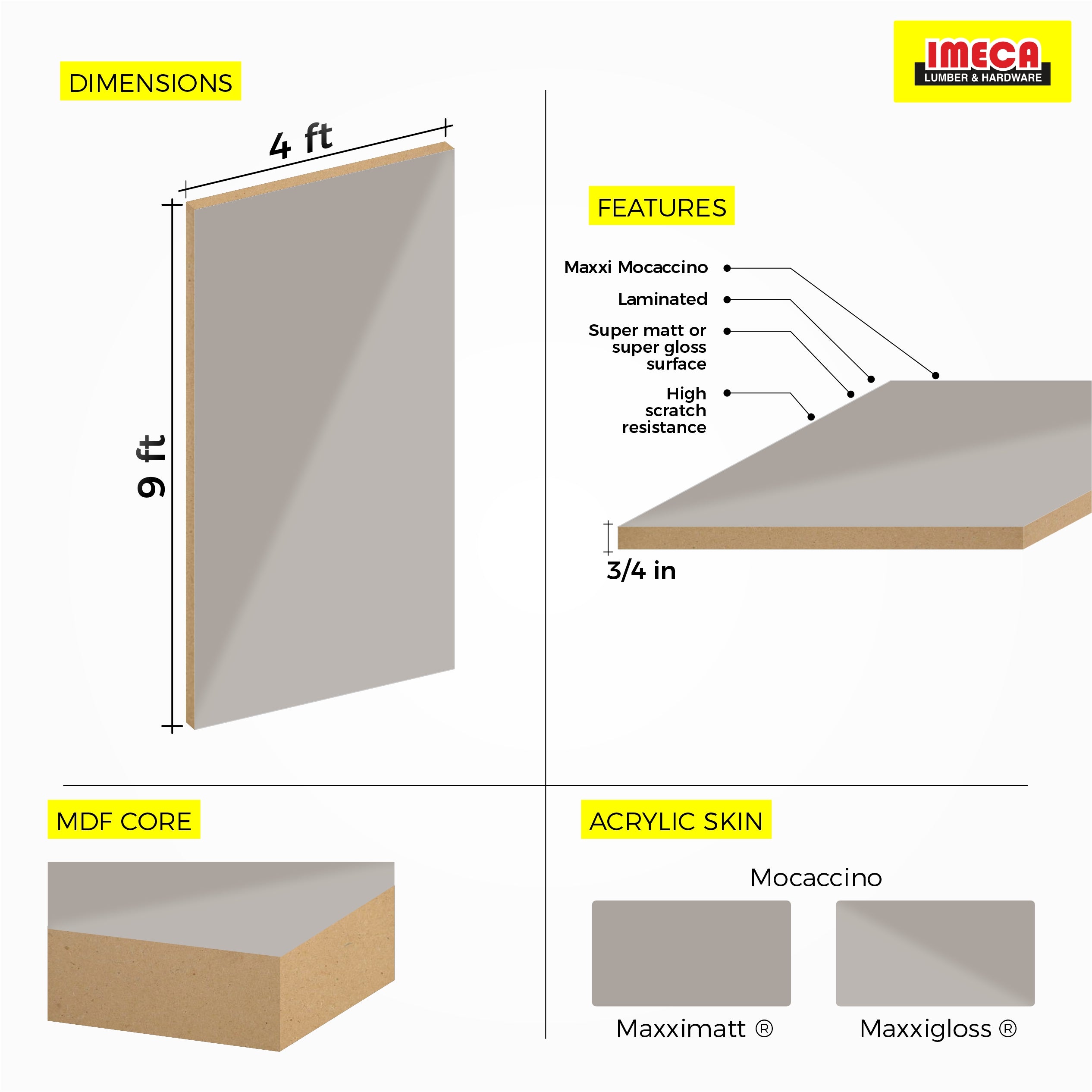 MDF MaxxiÂ® White (3/4 in. 4 ft x 9 ft)