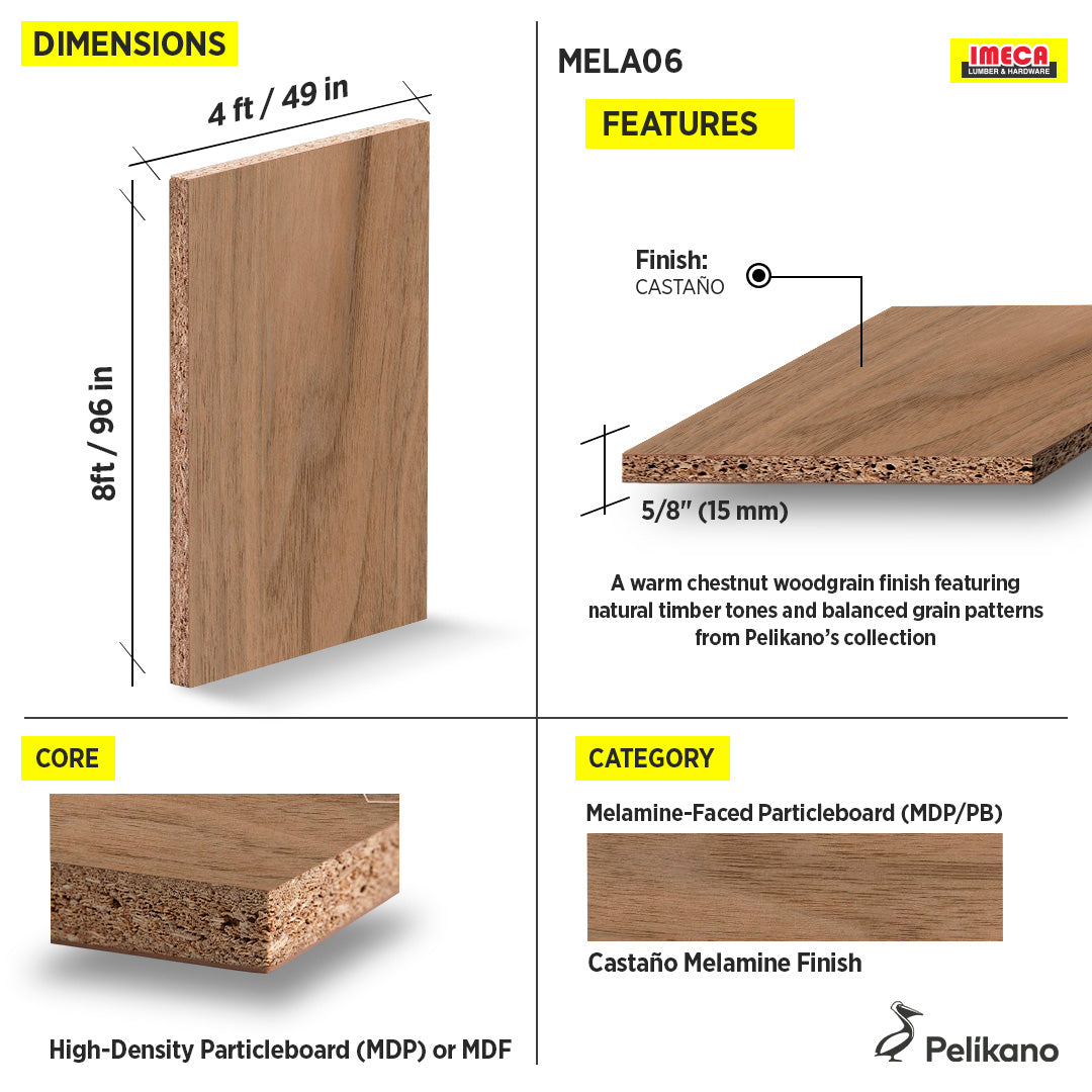 MELAMINE CASTANO PERU 5/8 4X8 (IMPORT)