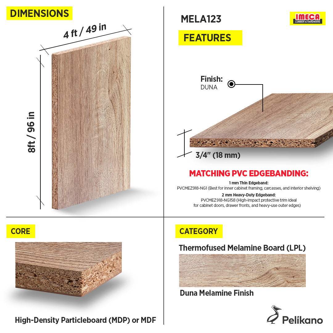 MELAMINA DUNA 4X8 3/4