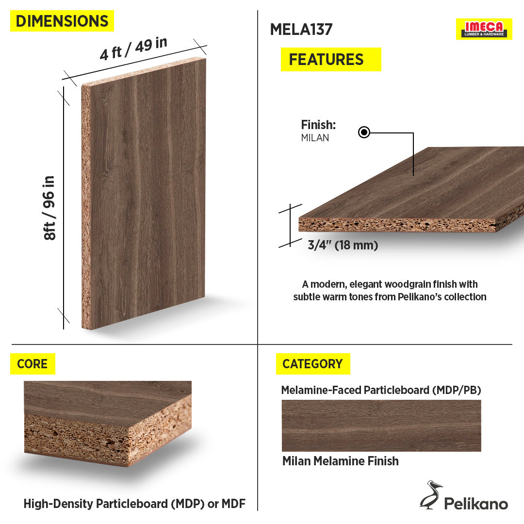 MELAMINE MILAN 4X8 3/4