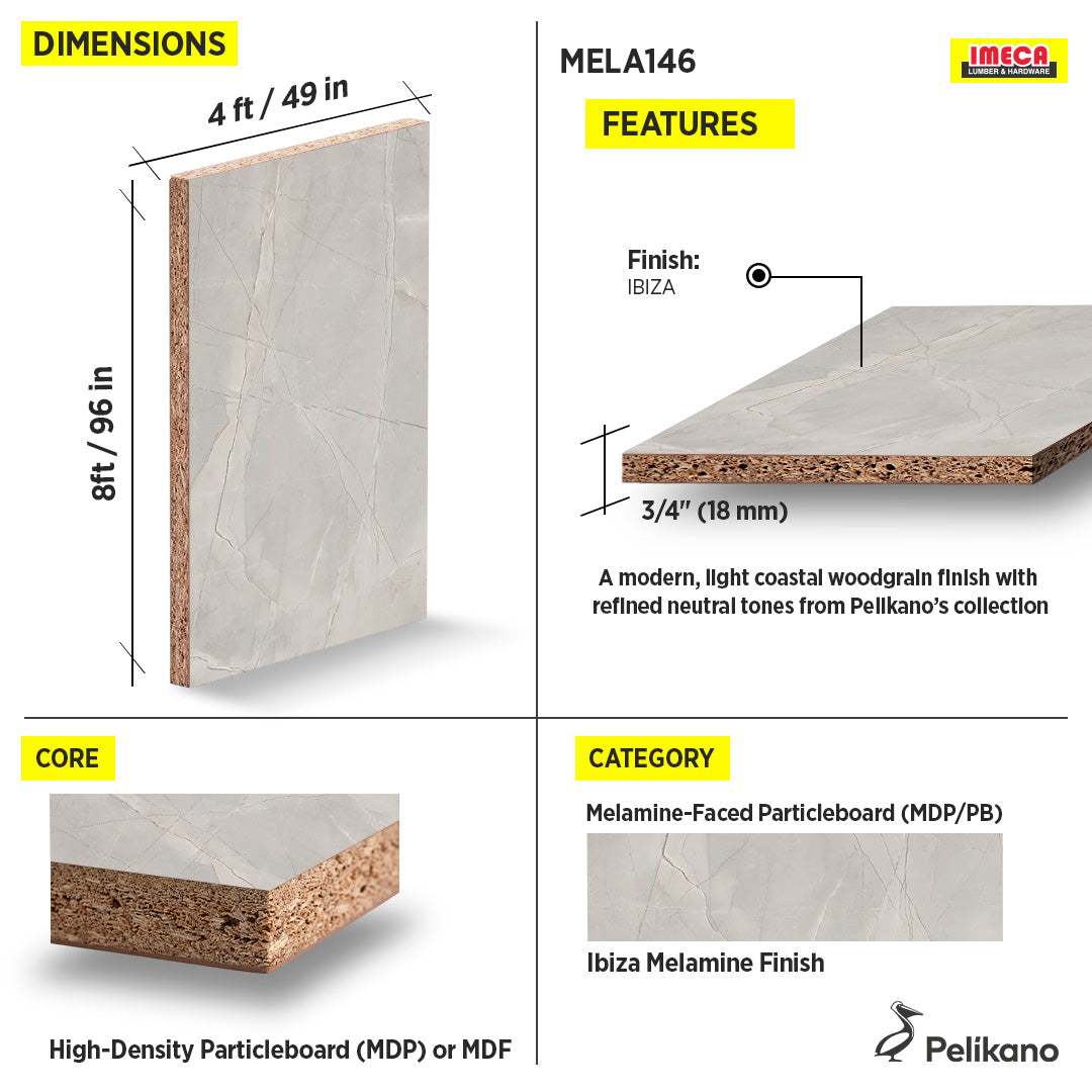 MELAMINE IBIZA 4X8 3/4