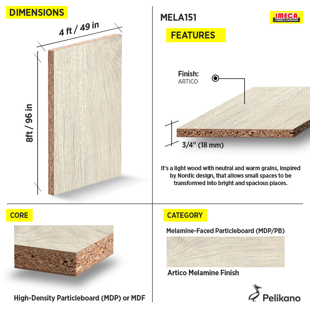 MELAMINE ARTICO 4X8 3/4