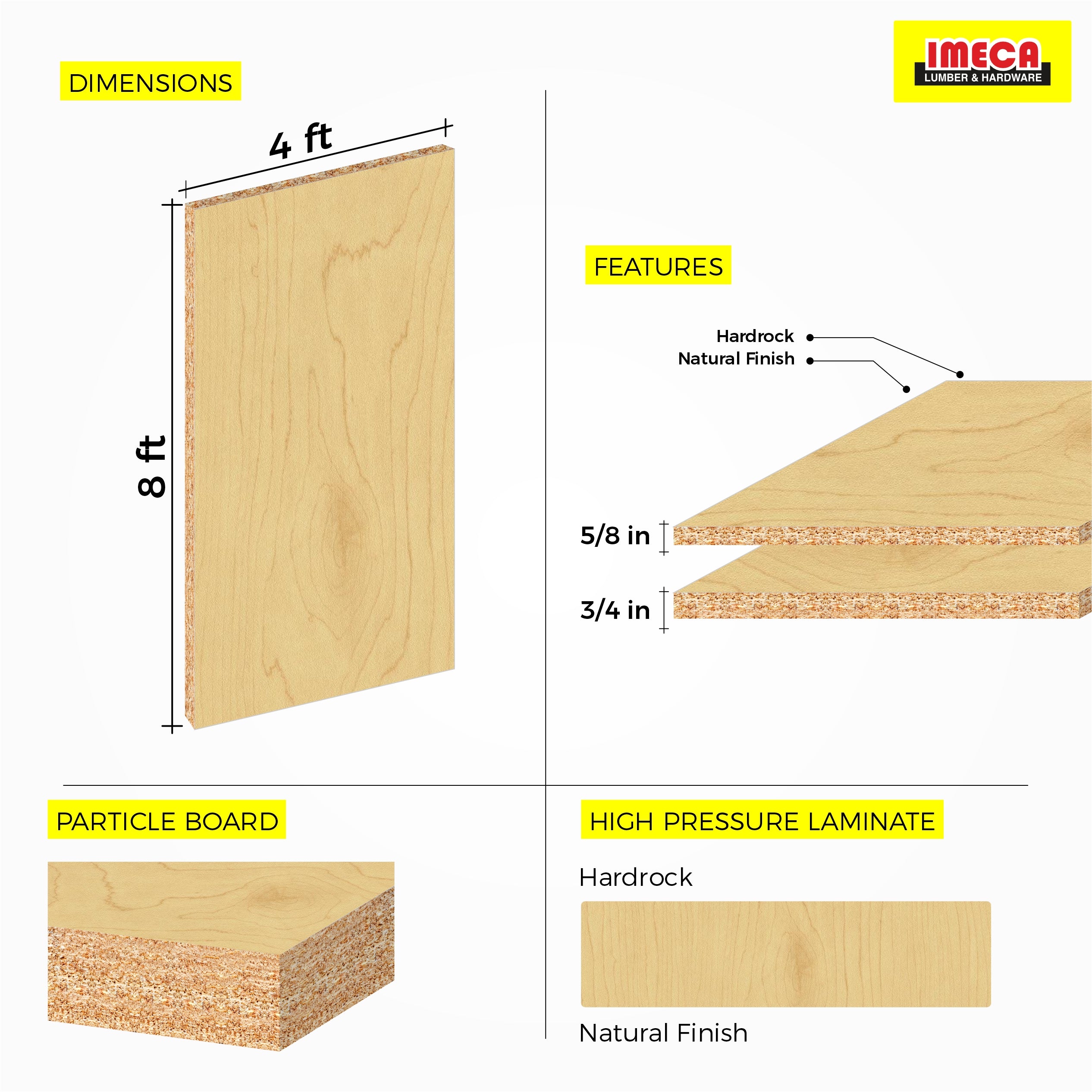 Melamine Hardrock 4 ft x 8 ft