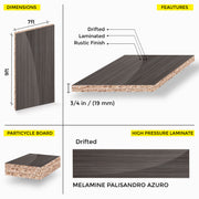 MELAMINE PALISANDRO GLOSS AZURO 19MM