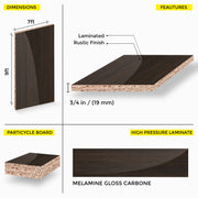 MELAMINE GLOSS CARBONE 19MM