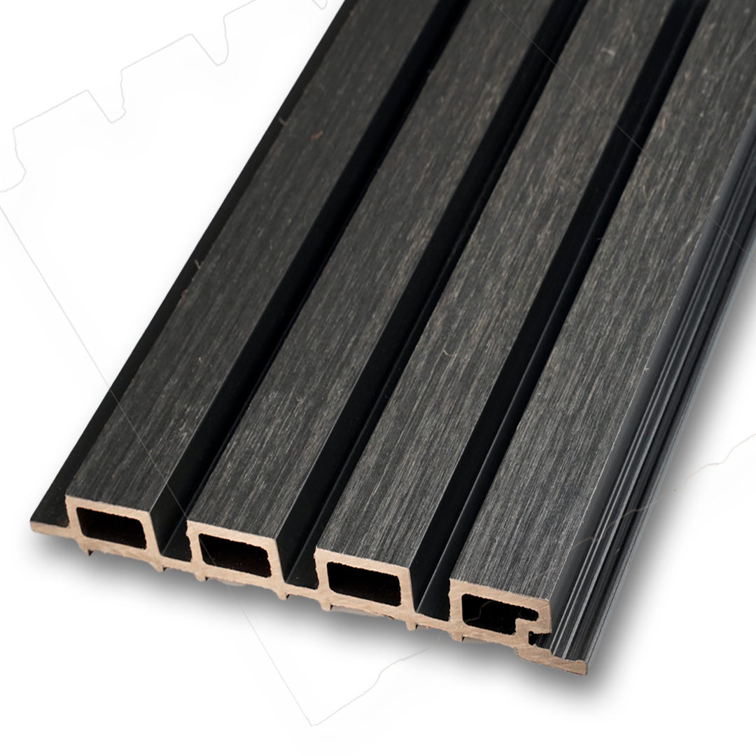 OUTDOOR WPC PANEL BLACK + ILIGHT WALNUT 8.62'' X 114.17''