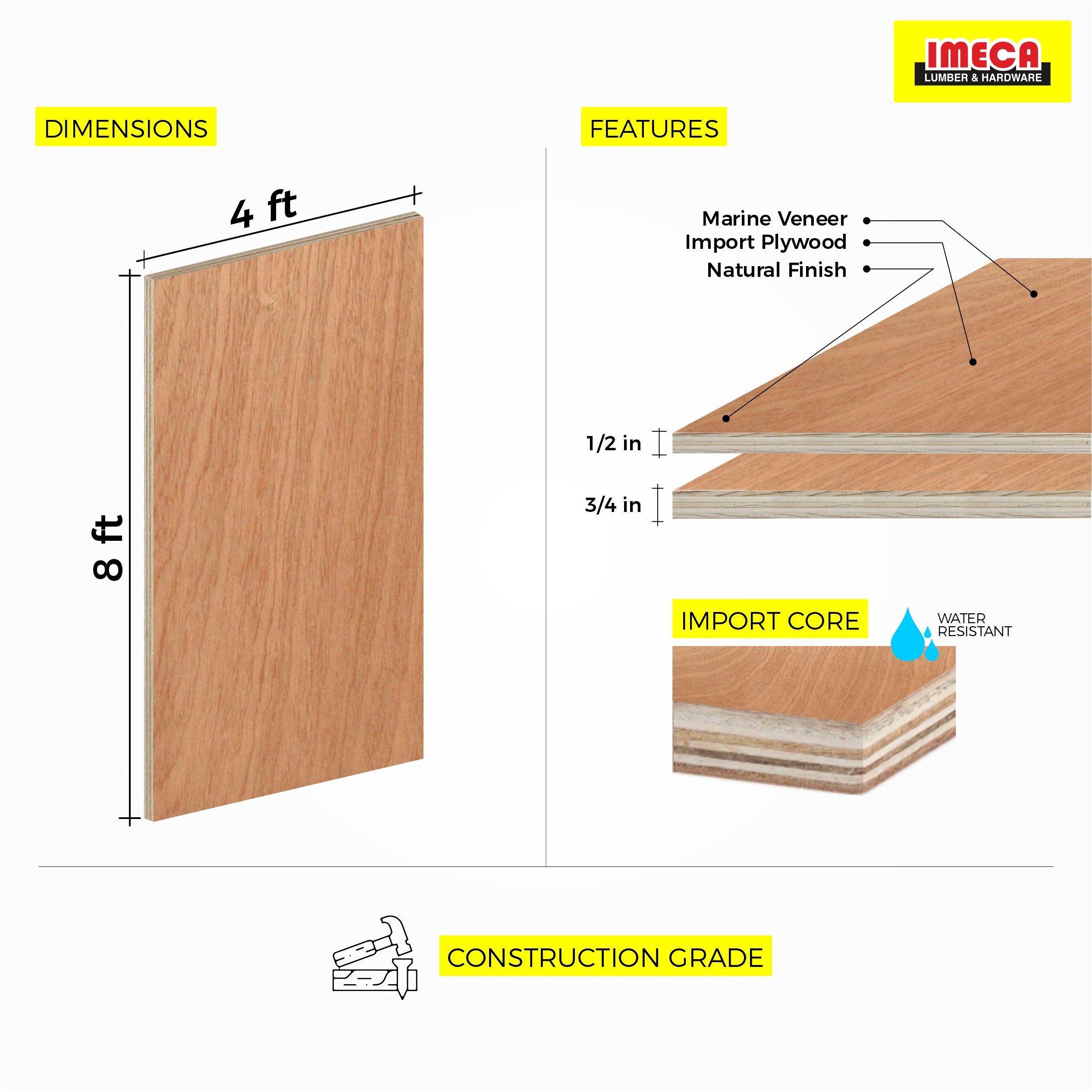 Marine Plywood (Water Resistant)
