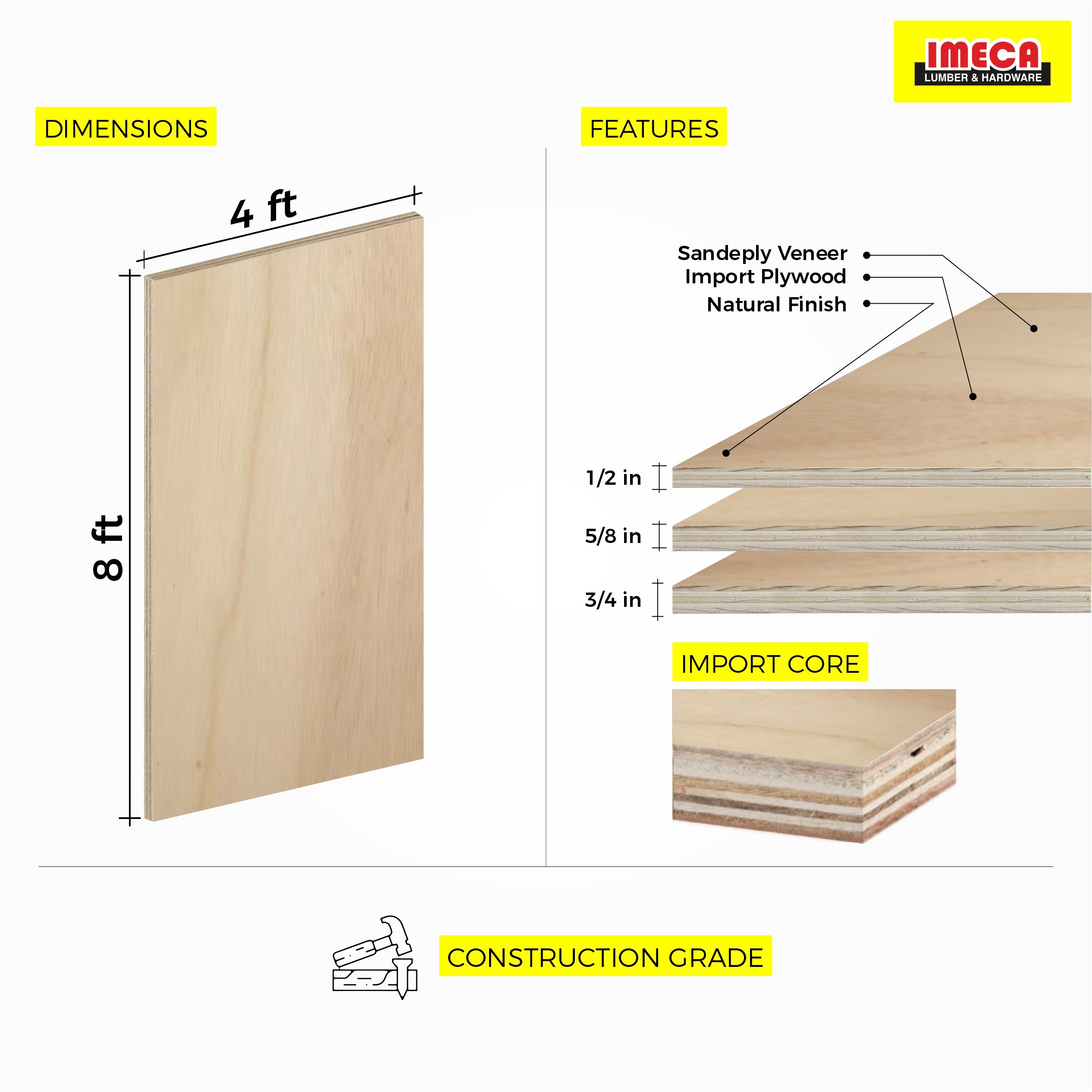 Plywood Sandeply 4 ft x 8 ft