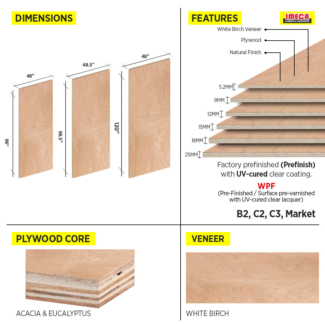 WPF WHITE BIRCH VC 18MM 4X10
