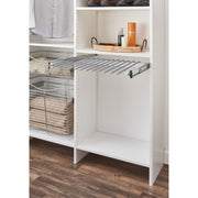 30 in Chrome Pullout Pants Rack w/16 pants rods Chrome  29.75 in (756 mm) W x 14 in (356 mm) D x 3 in (76 mm) H