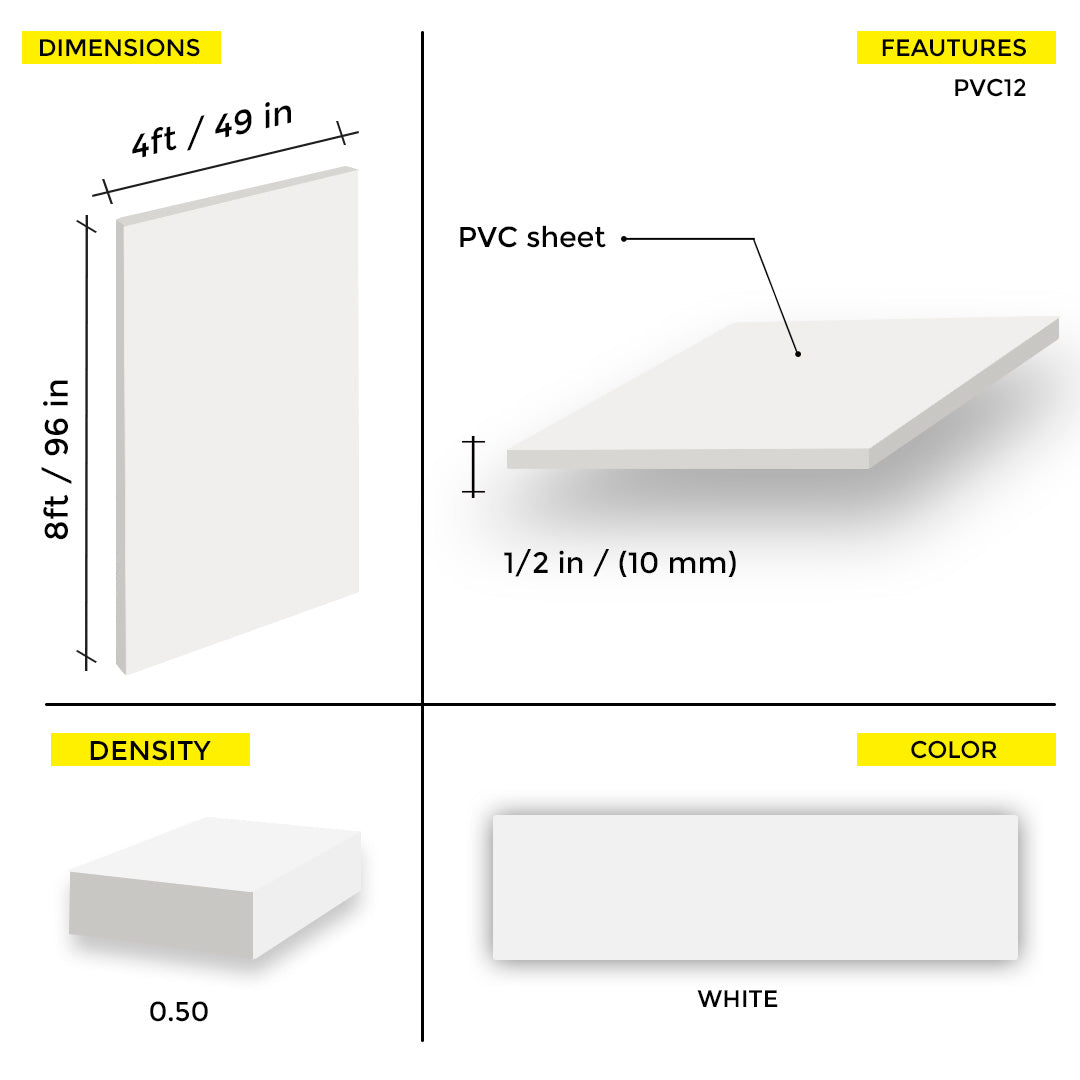 PVC BOARD 1/2" 4X8