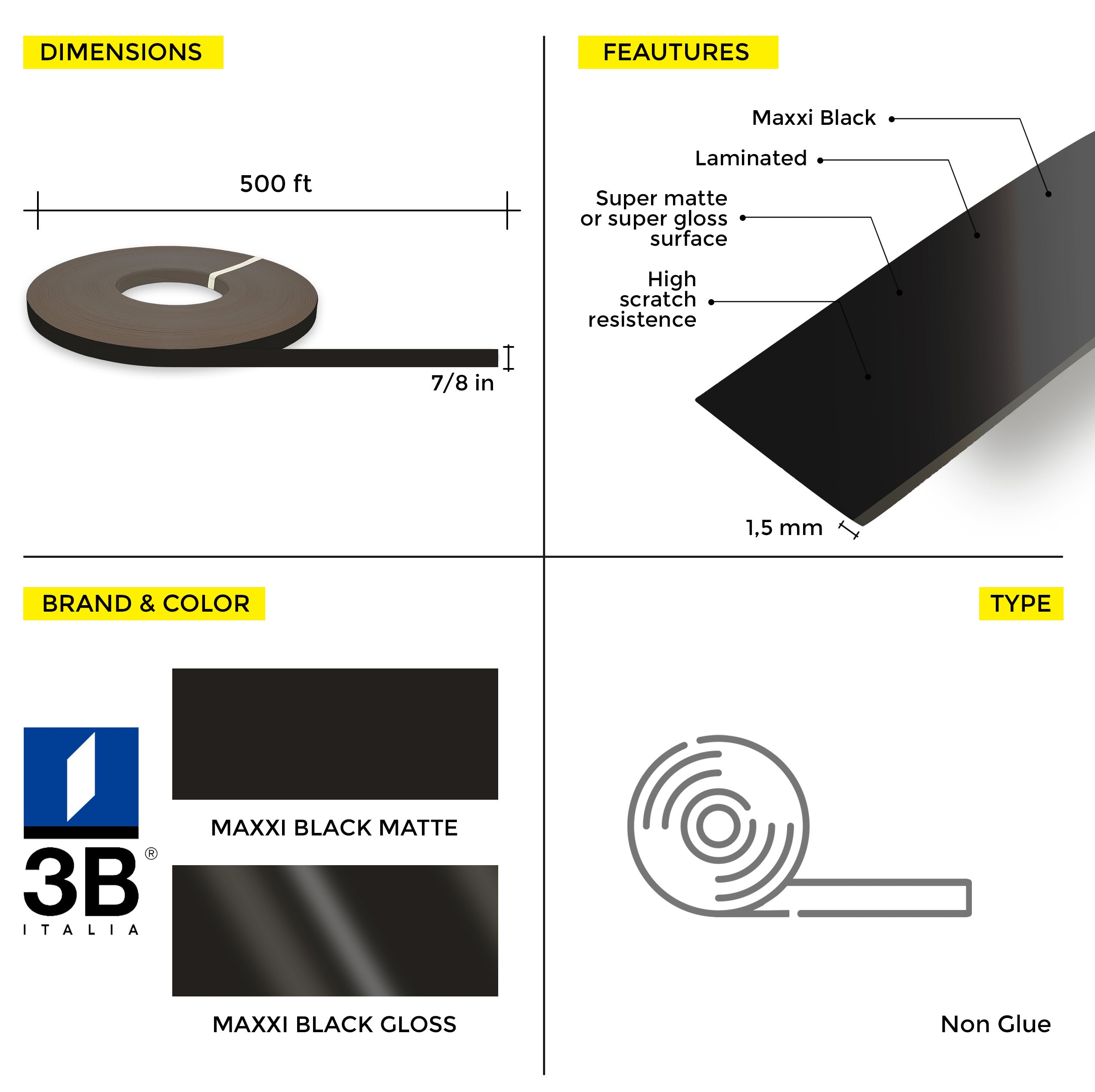 MaxxiÂ® Mocaccino PVC Edge Banding (7/8 in x 500 ft x 1.5 mm)