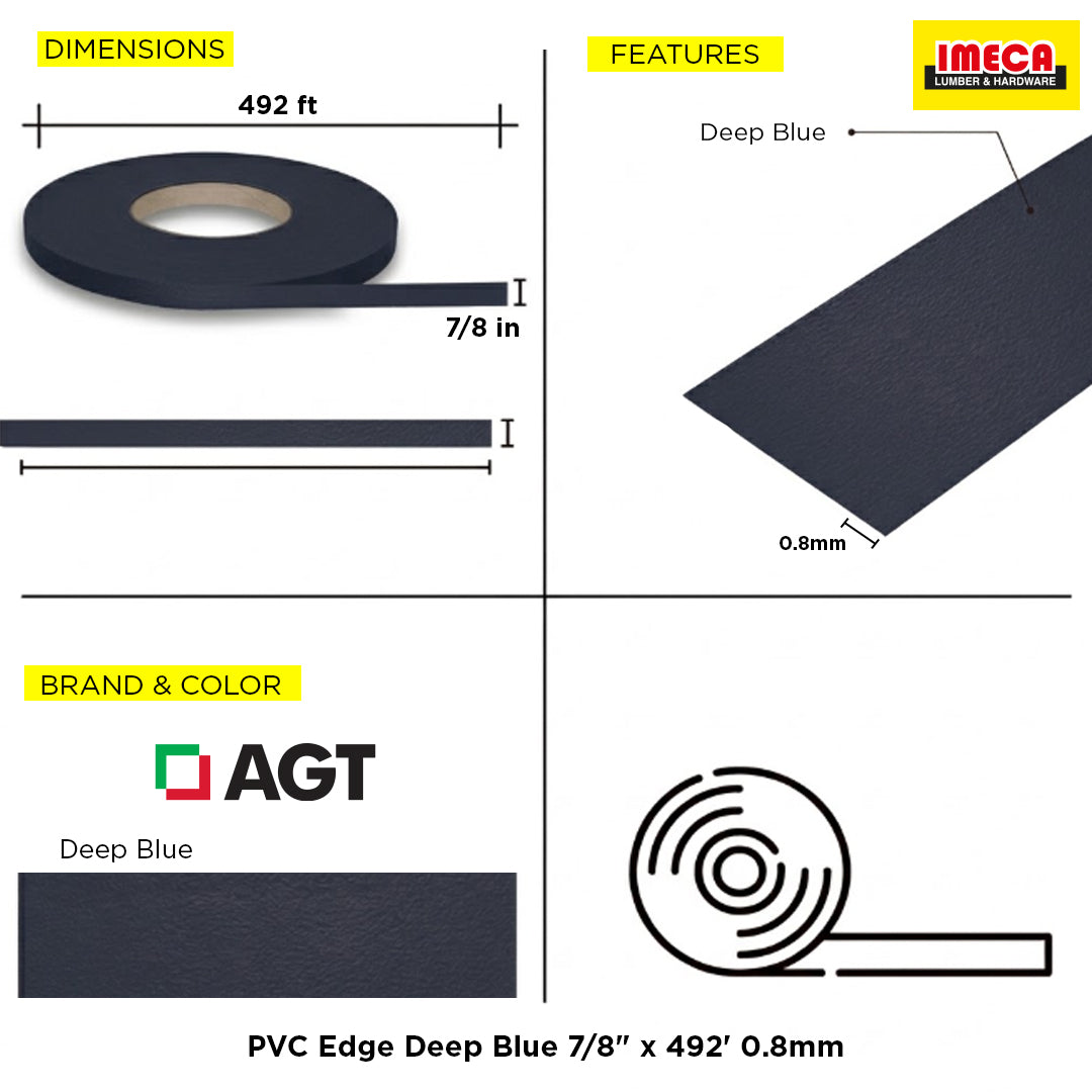 PVC Edge Deep Blue 7/8" x 492' 0.8mm