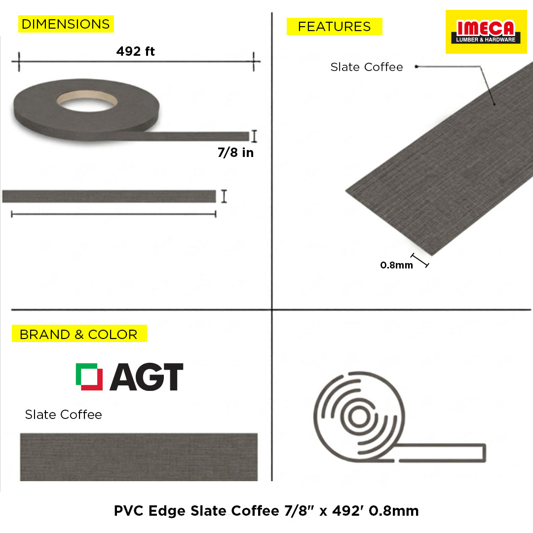 PVC Edge Slate Coffee 7/8" x 492' 0.8mm