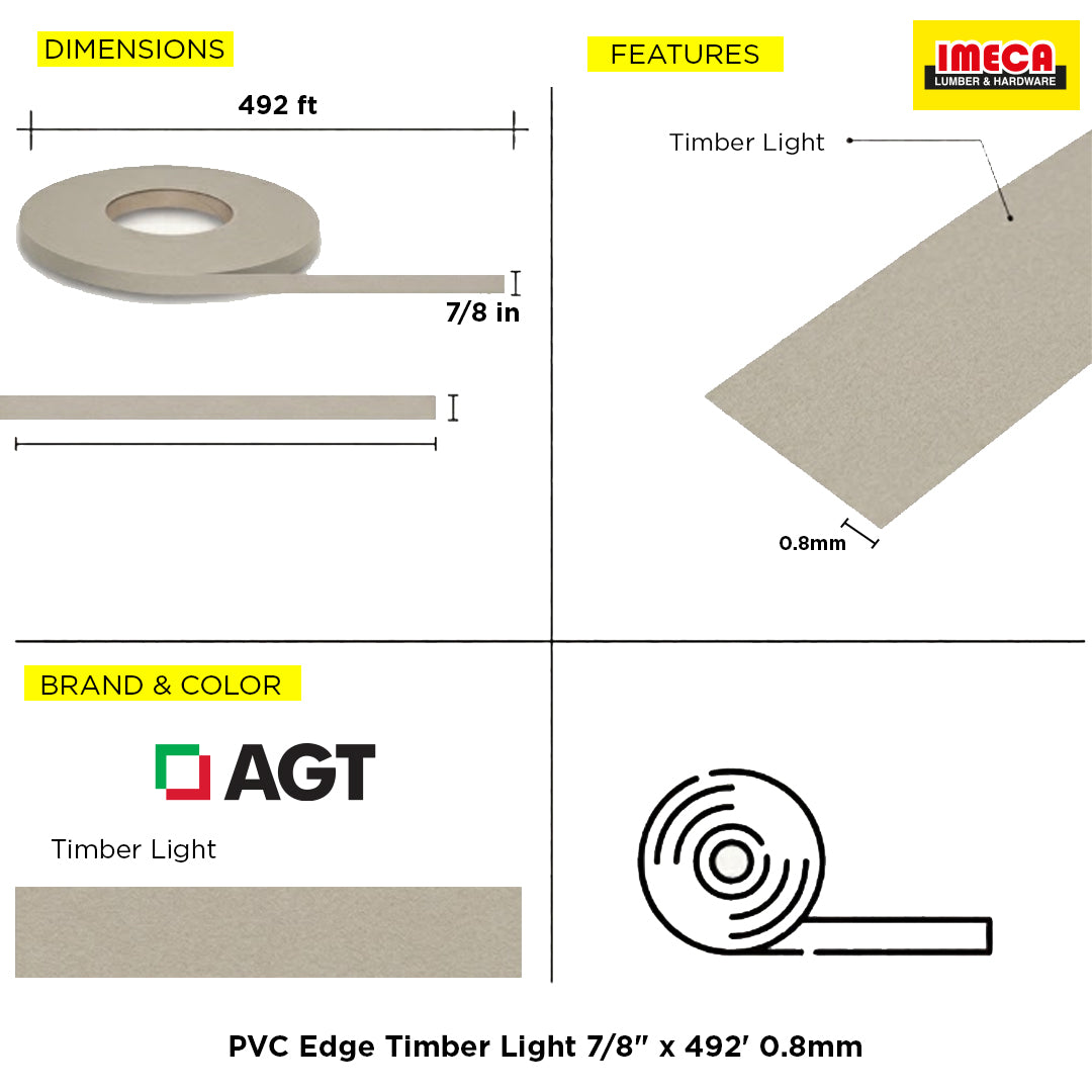 PVC Edge Timber Light 7/8" x 492' 0.8mm