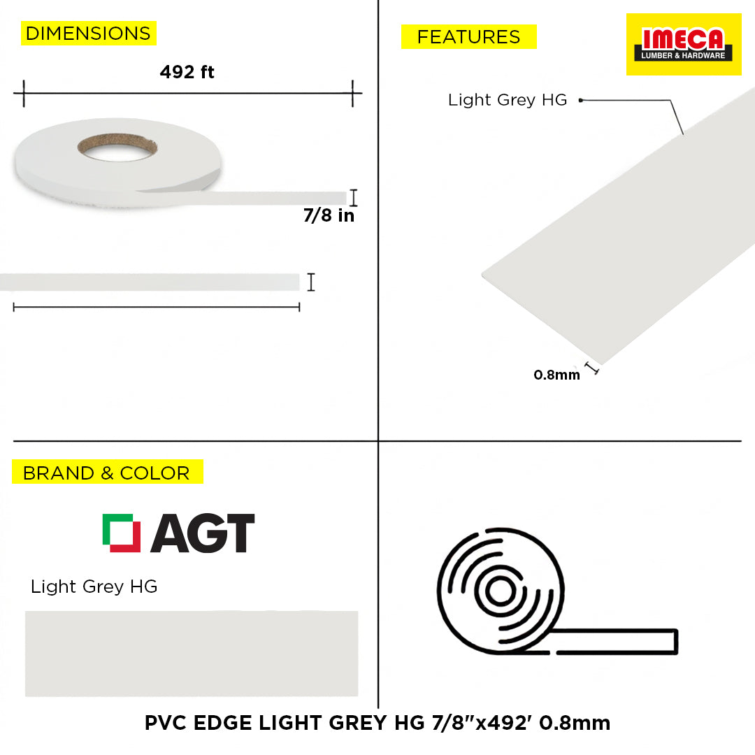 PVC EDGE LIGHT GREY HG 7/8"x492' 0.8mm