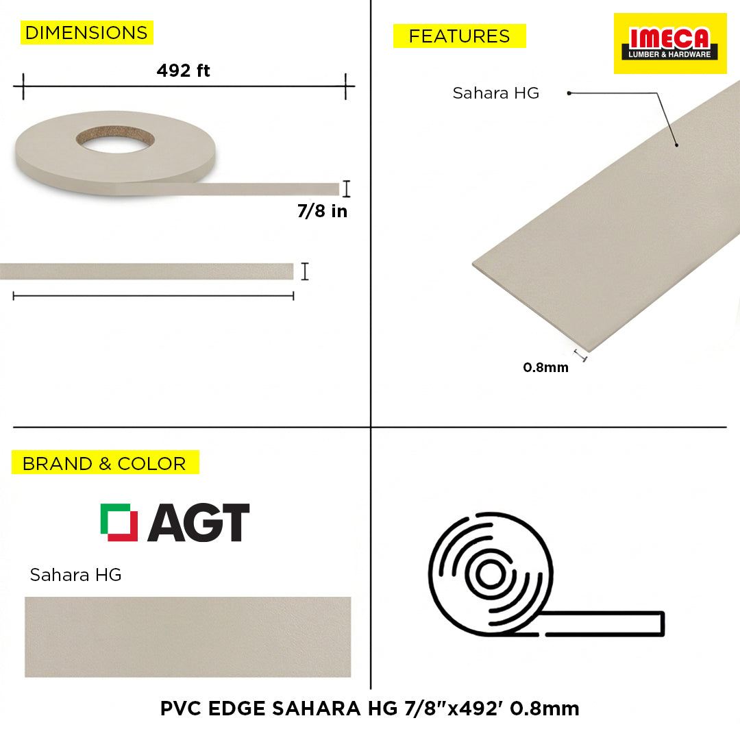 PVC EDGE SAHARA HG 7/8"x492' 0.8mm