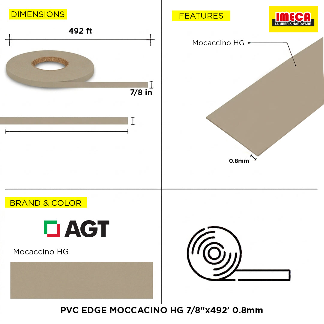 PVC EDGE MOCCACINO HG 7/8"x492' 0.8mm
