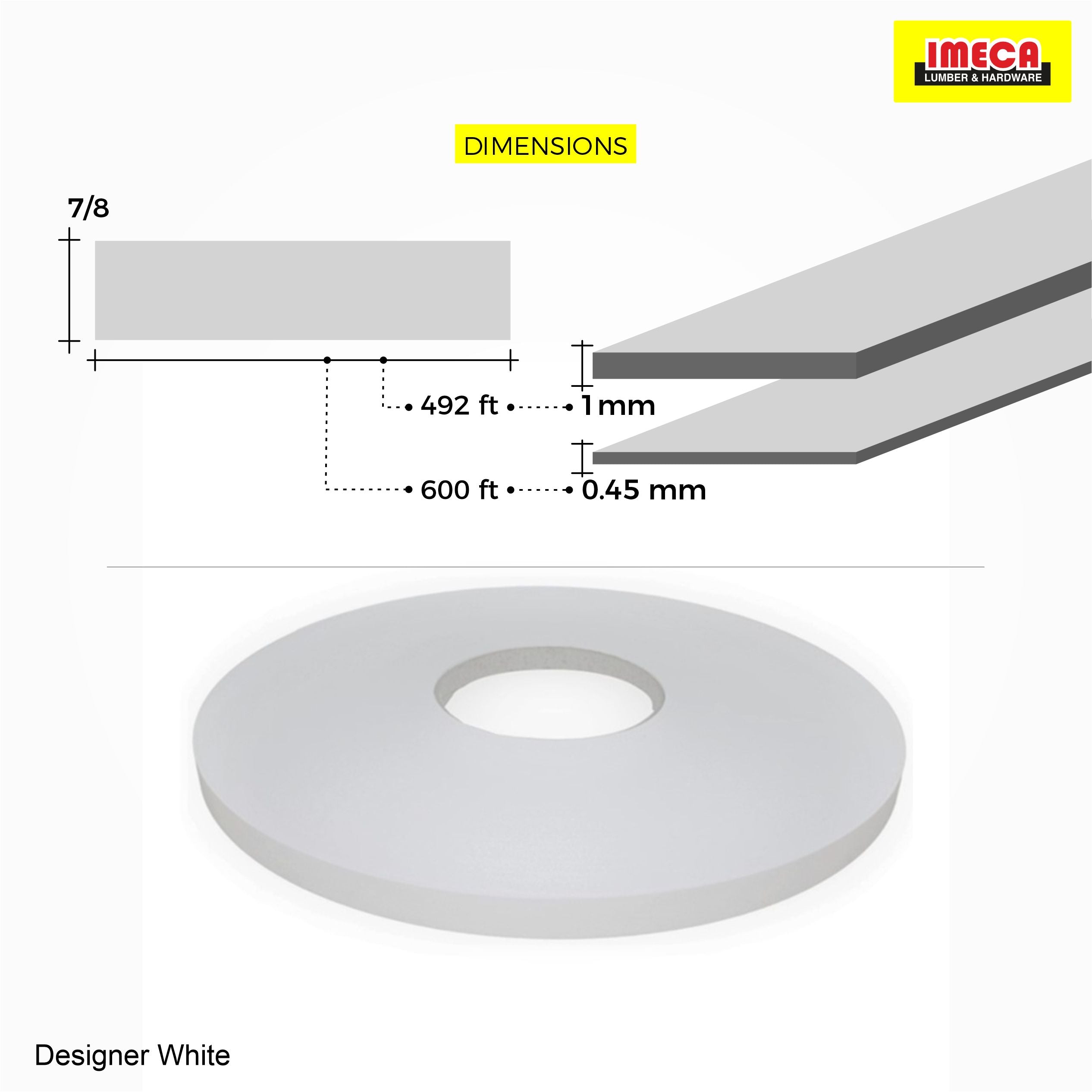 Designer White PVC Edge Banding