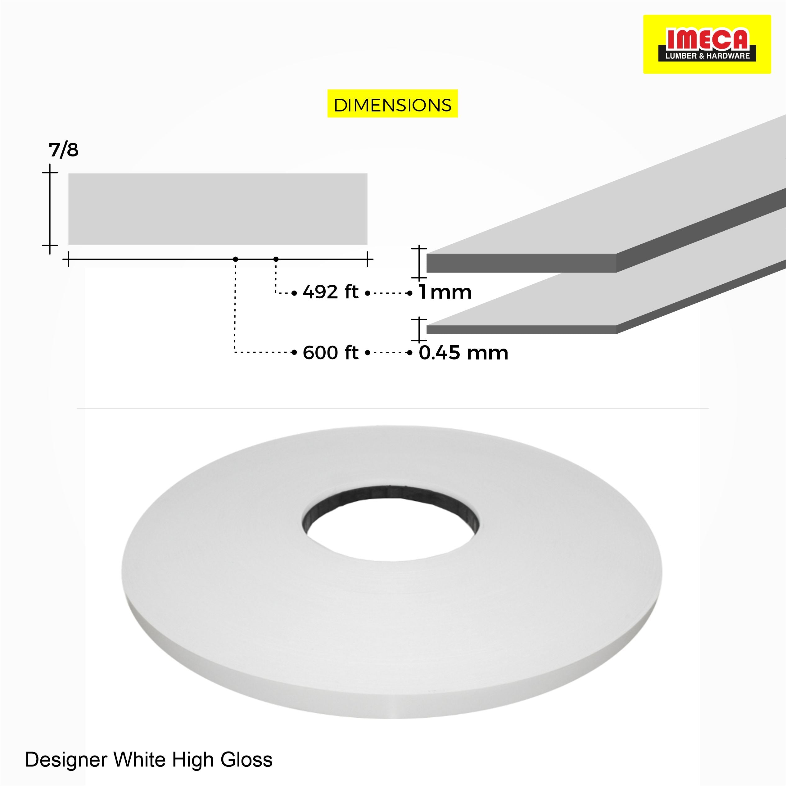 Designer White High Gloss PVC Edge Banding