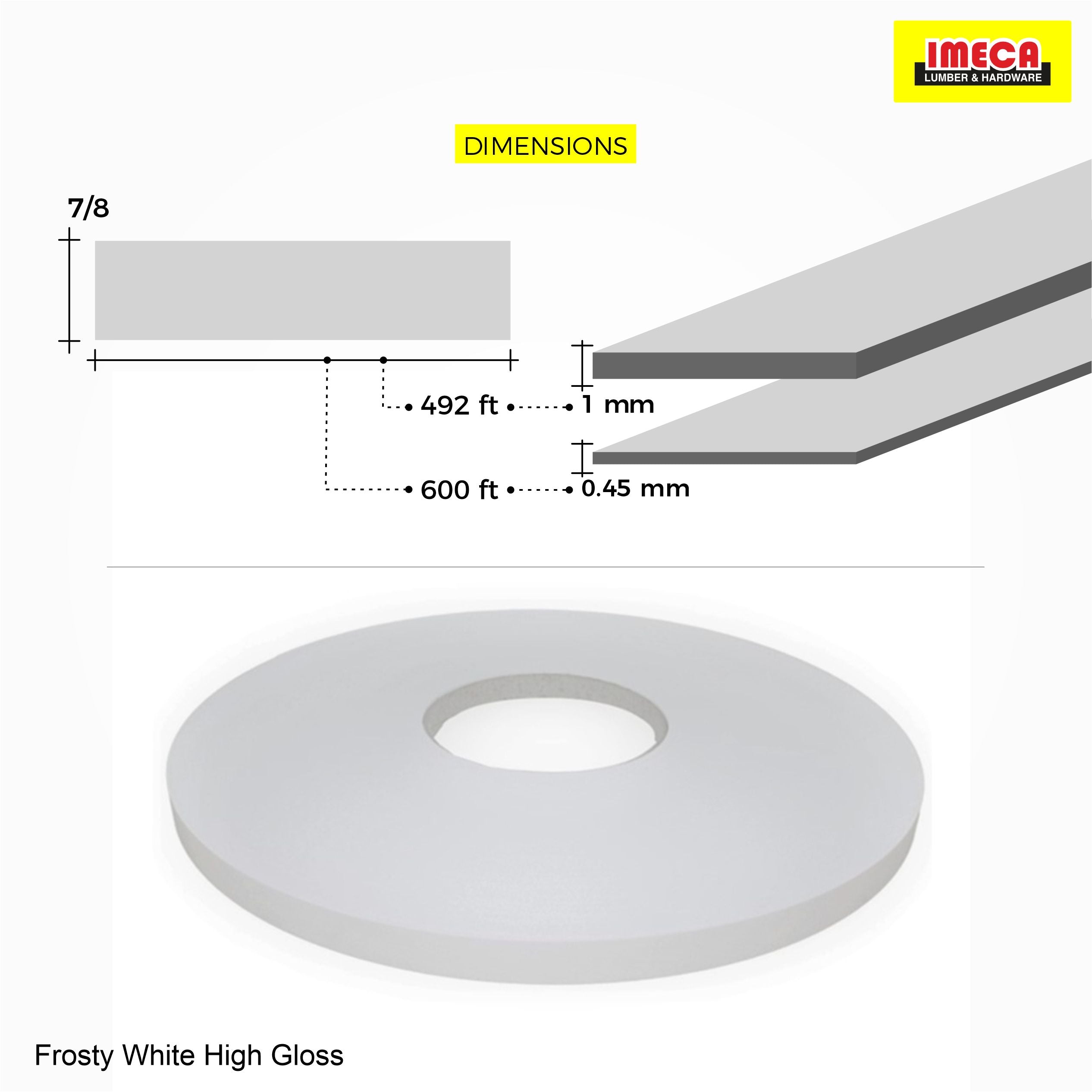Frosty White High Gloss PVC Edge Banding