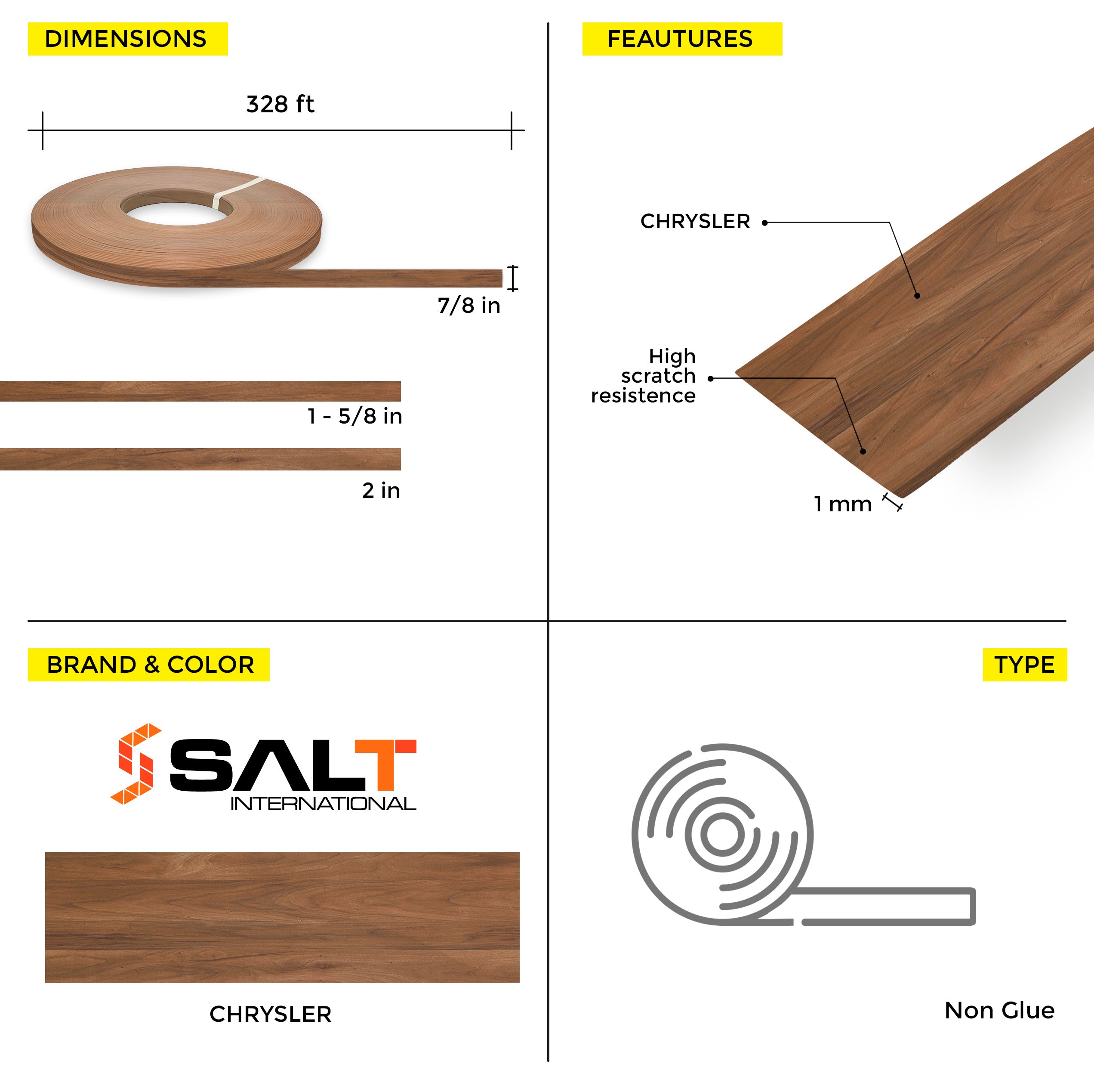 Chrysler PVC Edge Banding (328 ft x 1 mm)